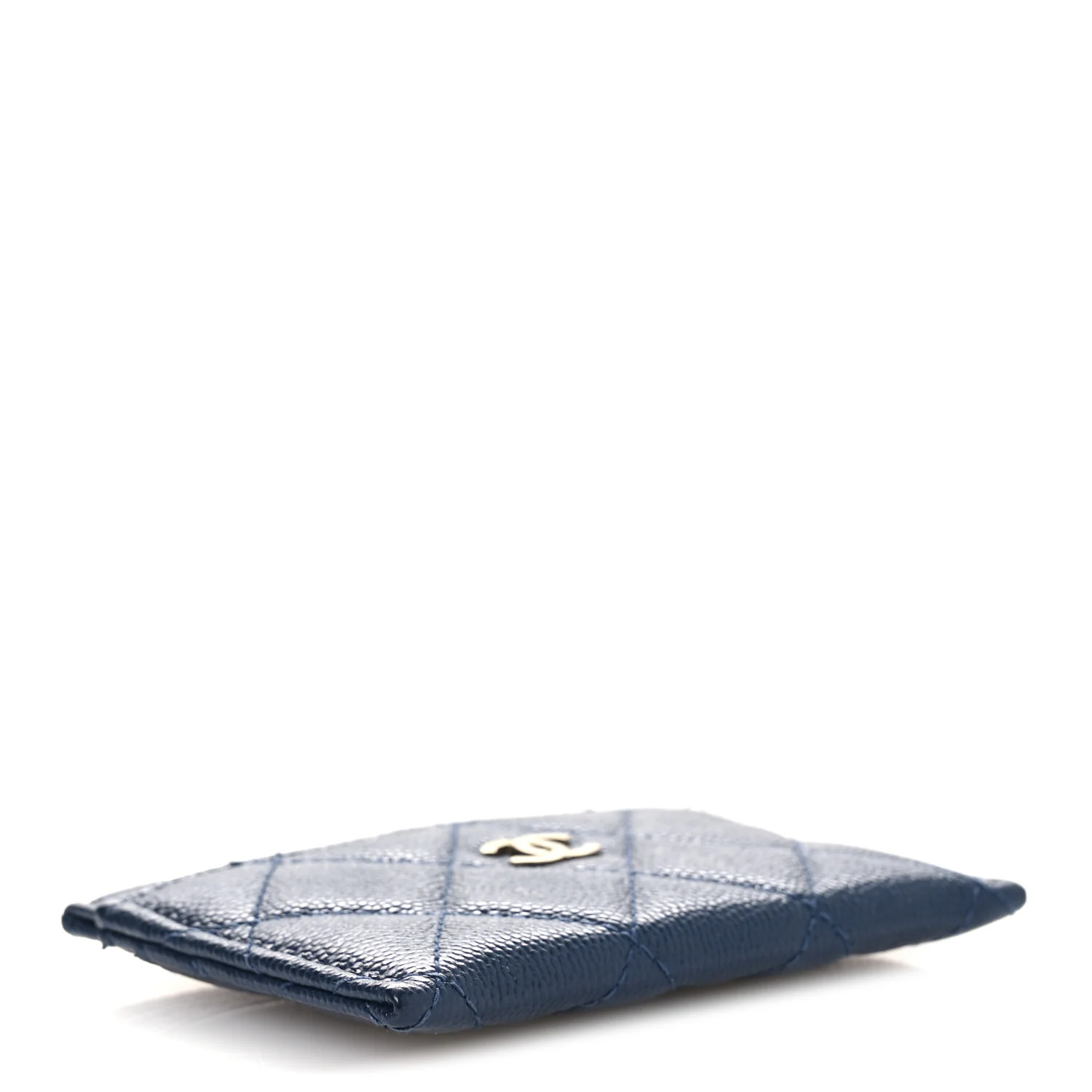 Caviar Quilted Card Holder Navy - Image 4