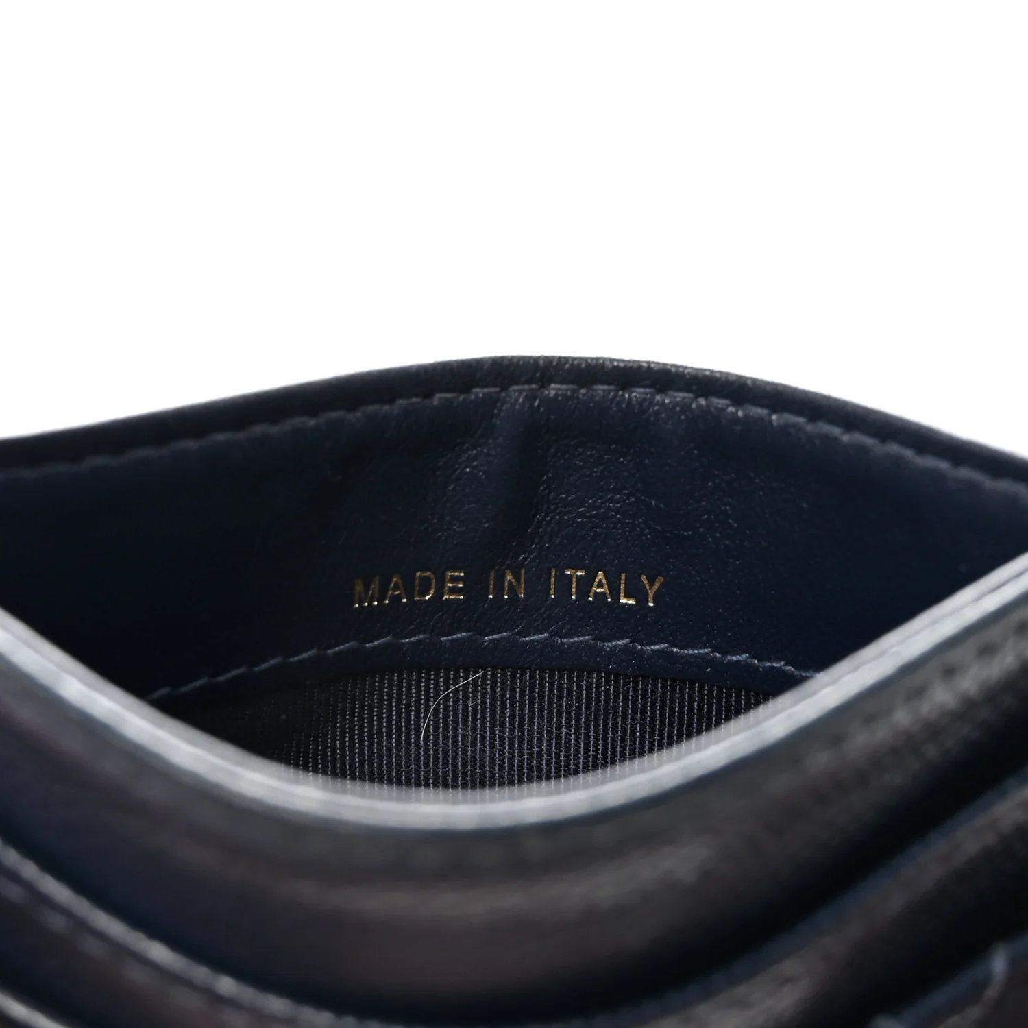 Caviar Quilted Card Holder Navy - Image 7