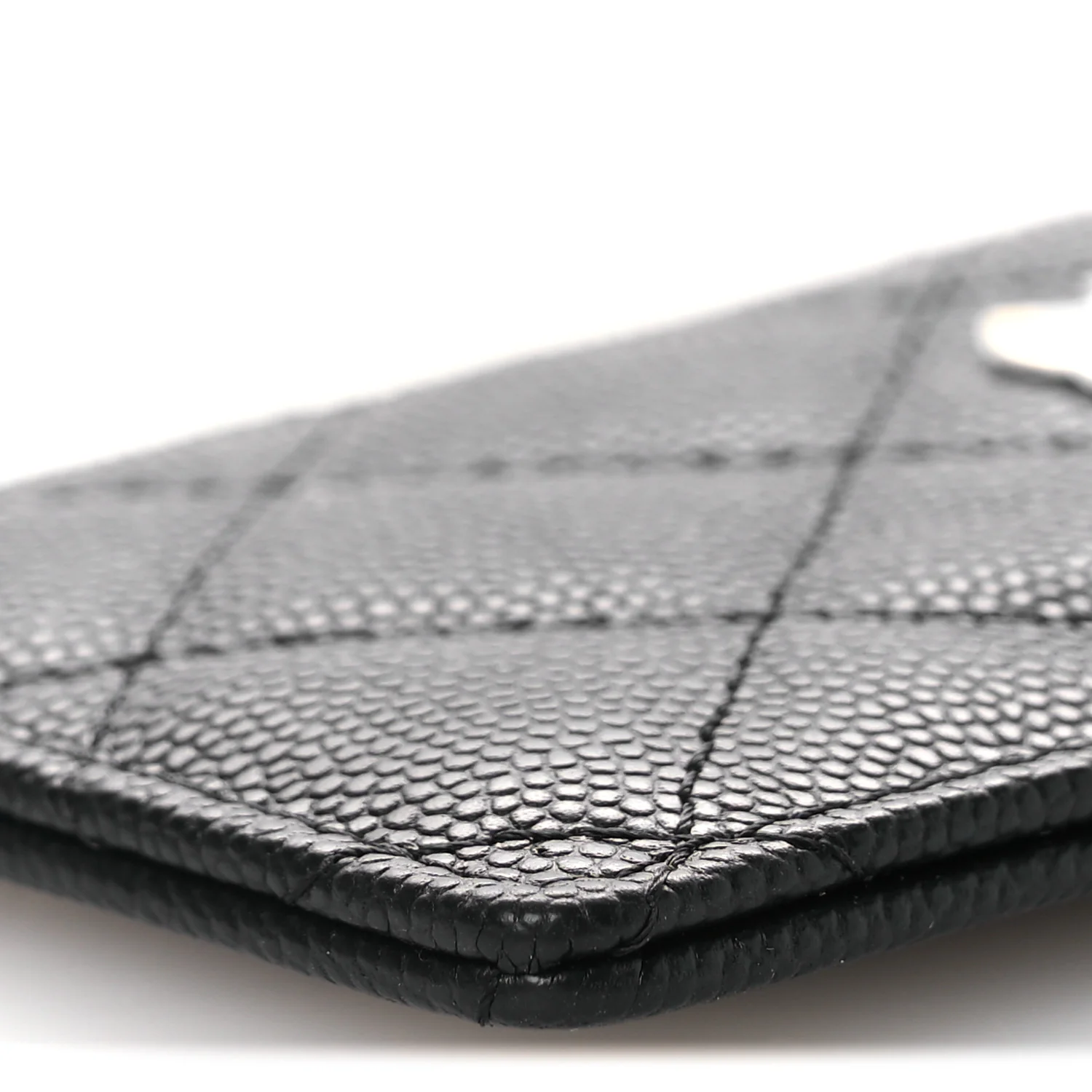 Caviar Quilted Card Holder On Chain Black - Image 11
