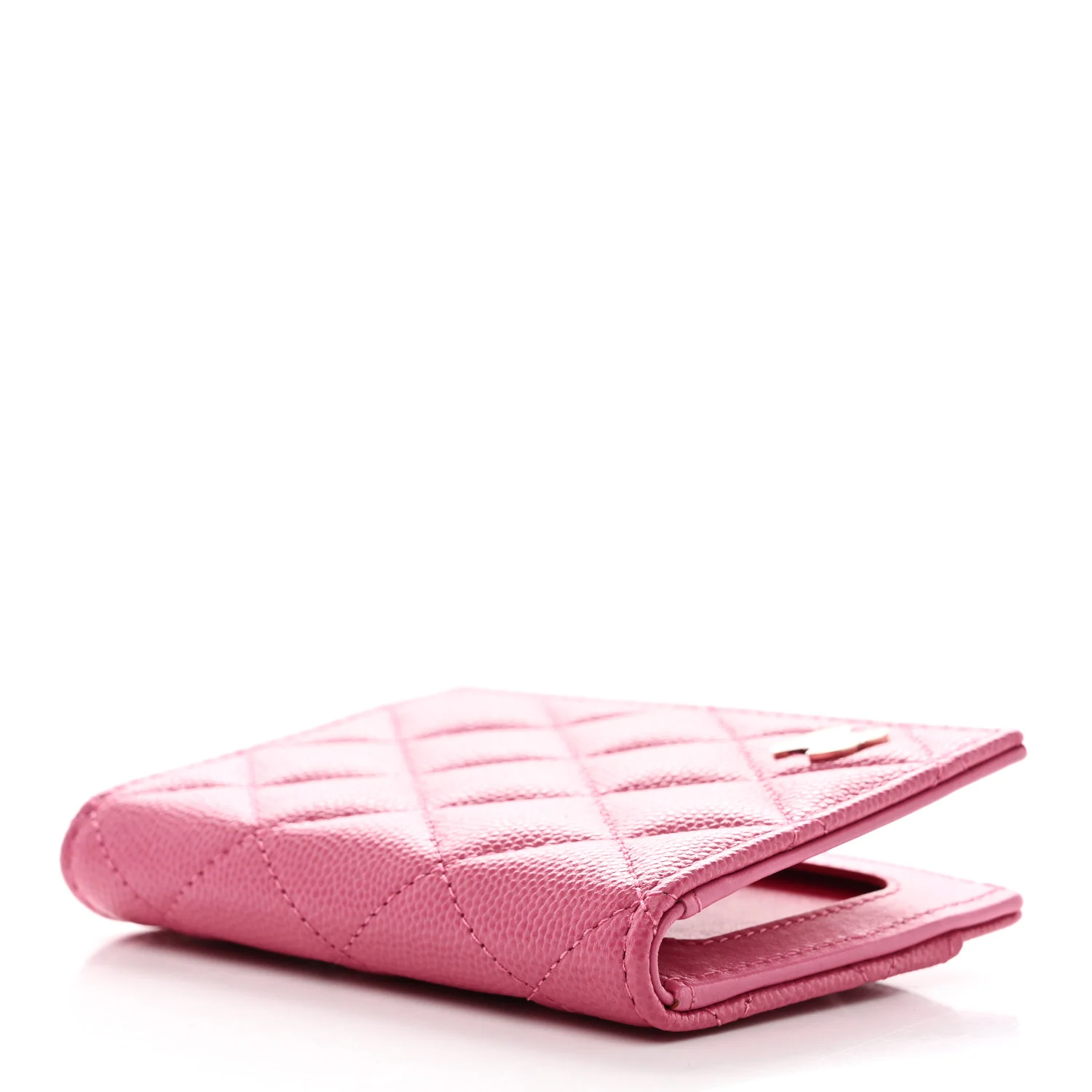 Caviar Quilted Card Holder Wallet Pink - Image 4
