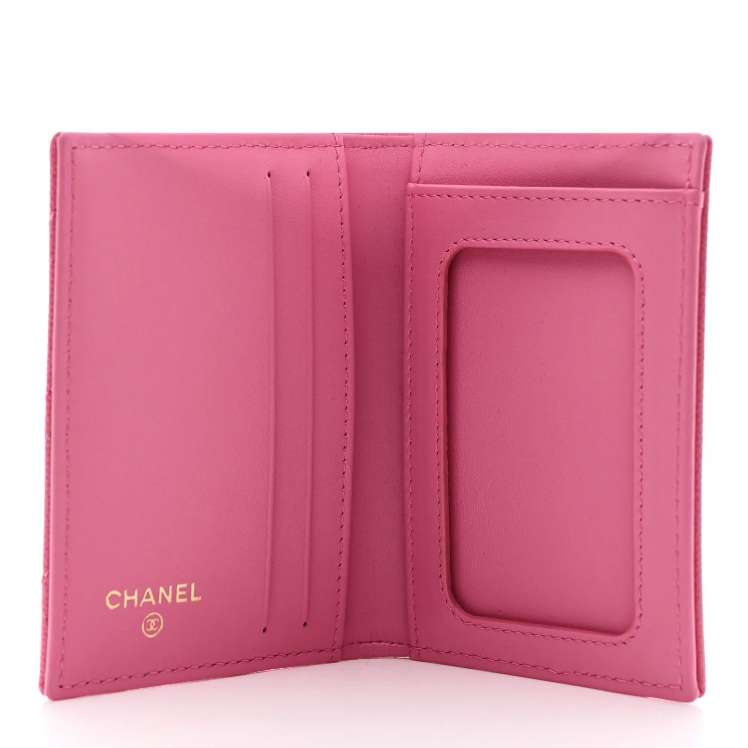 Caviar Quilted Card Holder Wallet Pink - Image 5