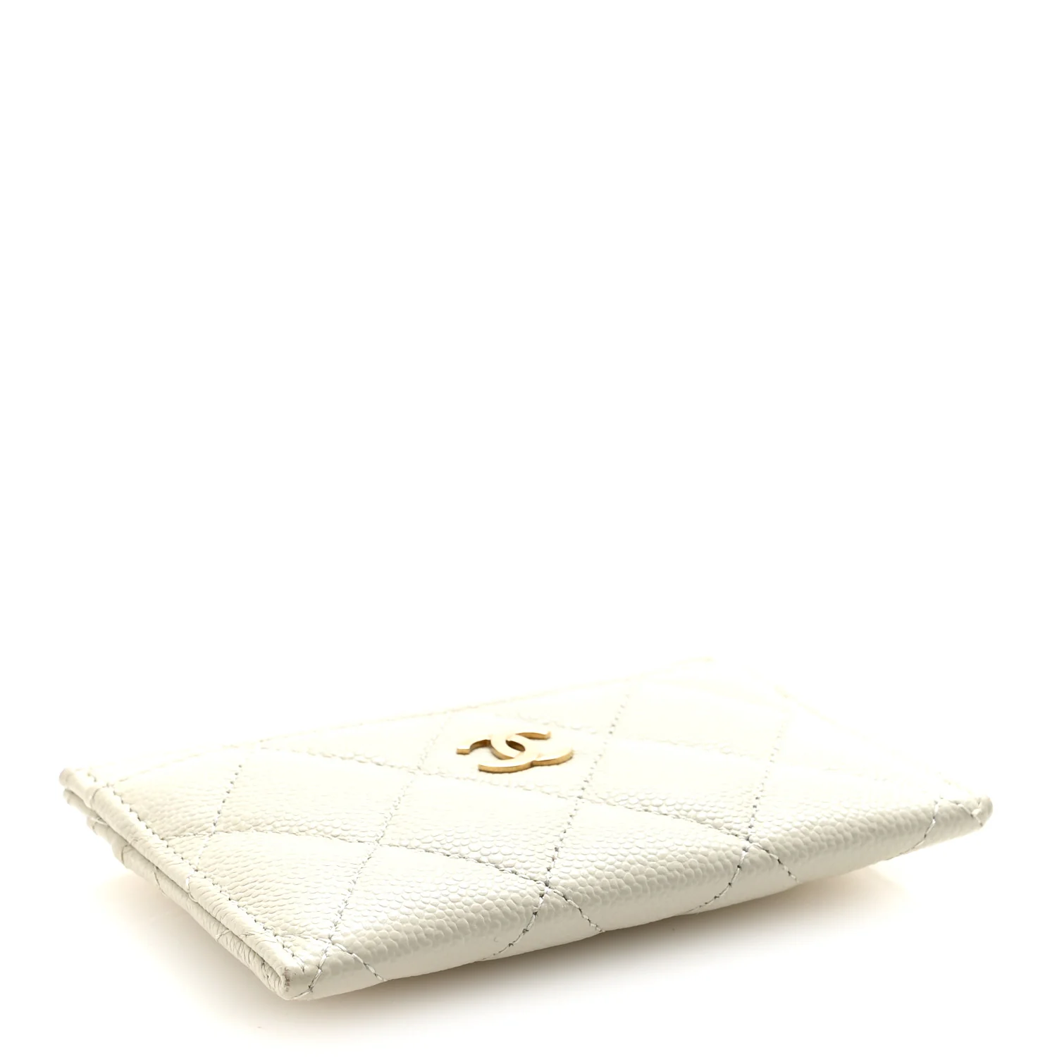 Caviar Quilted Card Holder White - Image 4