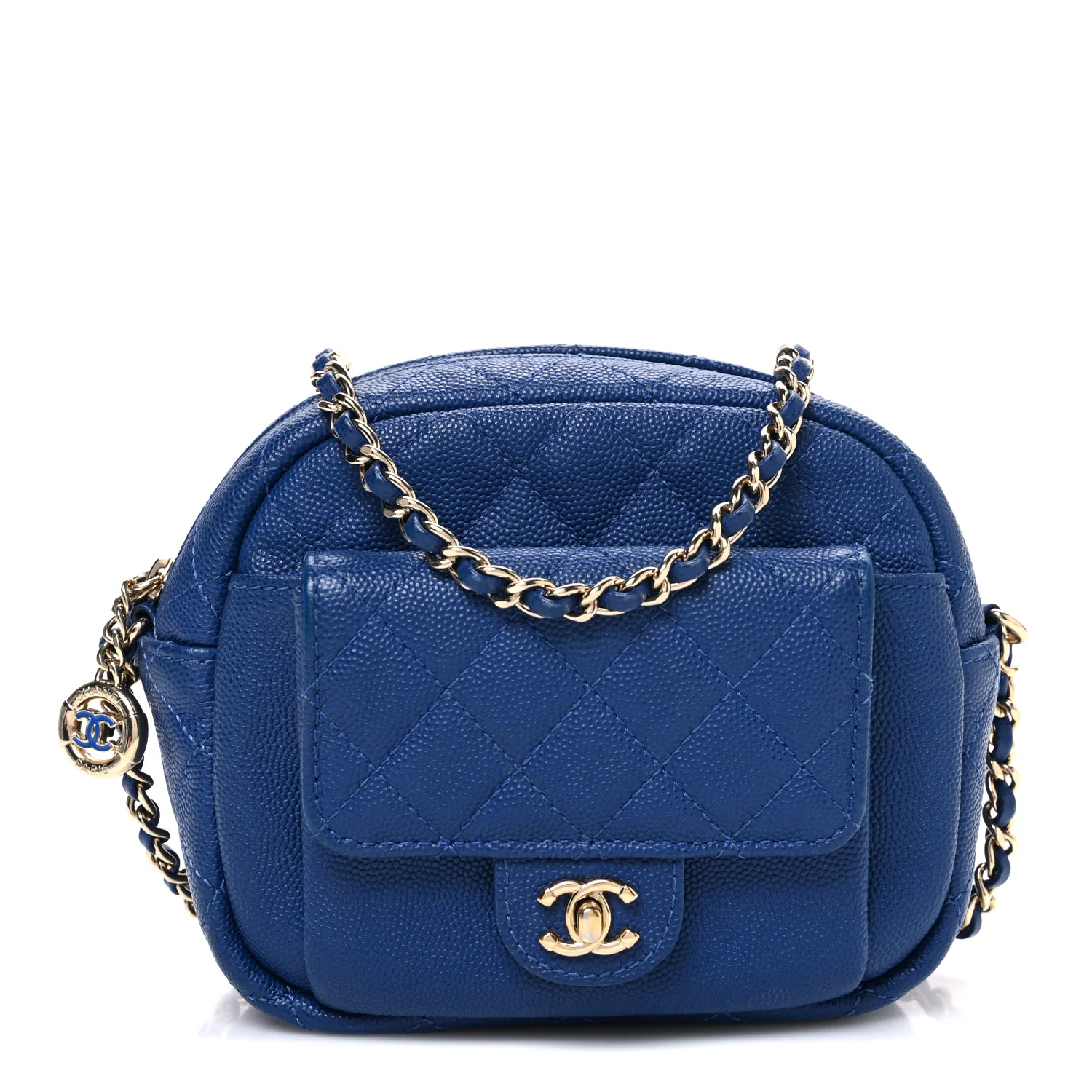 Caviar Quilted CC Day Camera Case Blue