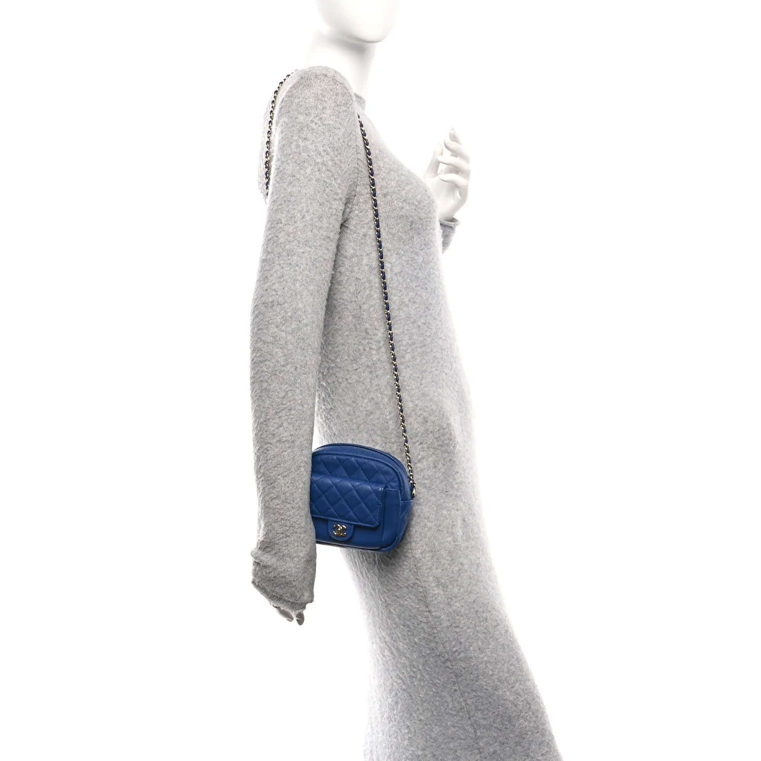 Caviar Quilted CC Day Camera Case Blue - Image 2