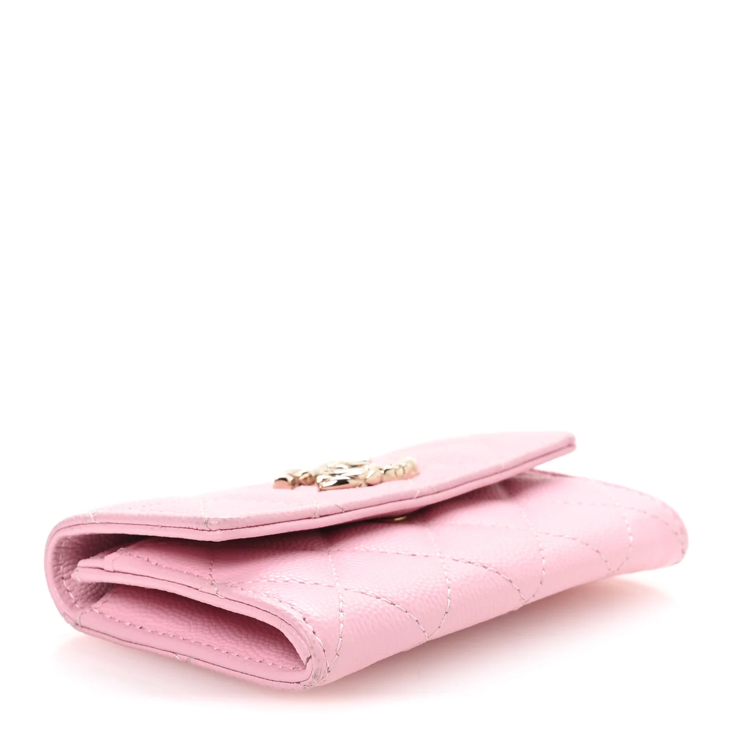 Caviar Quilted CC Flap Card Holder Pink - Image 4