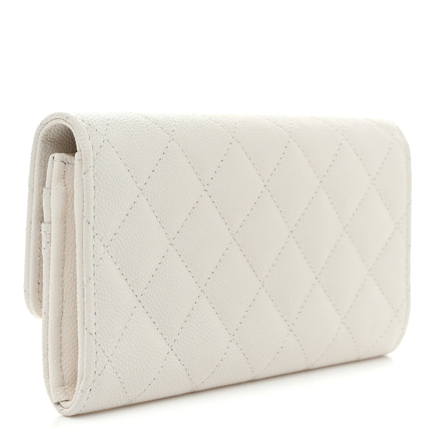 Caviar Quilted CC Medium Flap Wallet White - Image 3