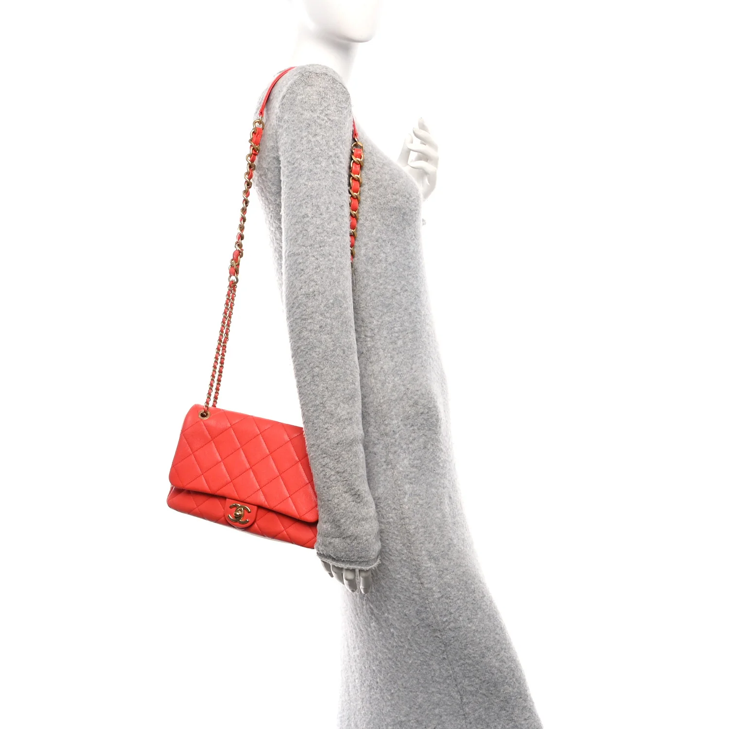 Caviar Quilted CC Melody Single Flap Orange - Image 2