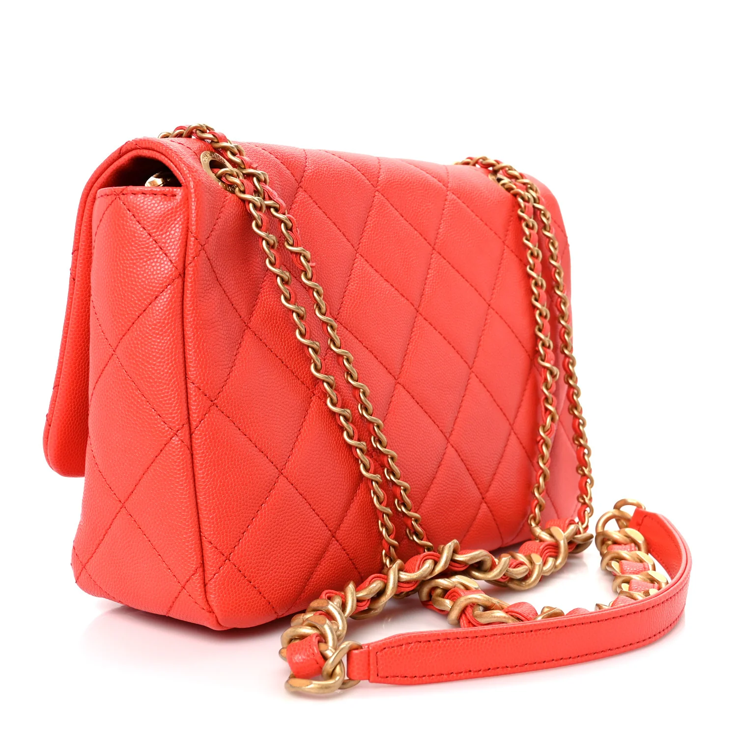 Caviar Quilted CC Melody Single Flap Orange - Image 3