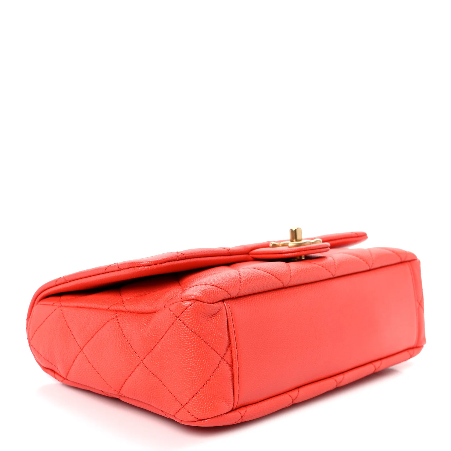 Caviar Quilted CC Melody Single Flap Orange - Image 4