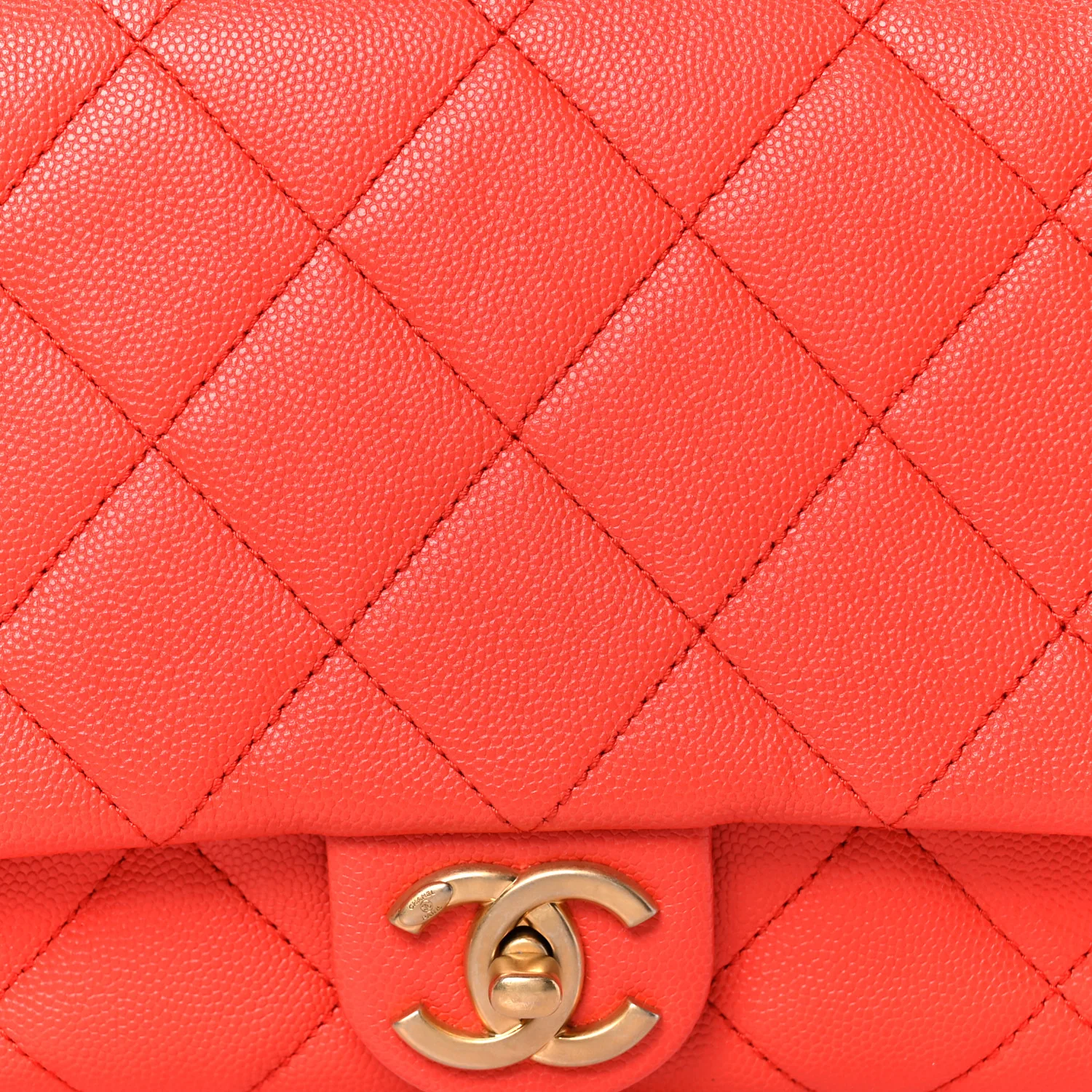 Caviar Quilted CC Melody Single Flap Orange - Image 9