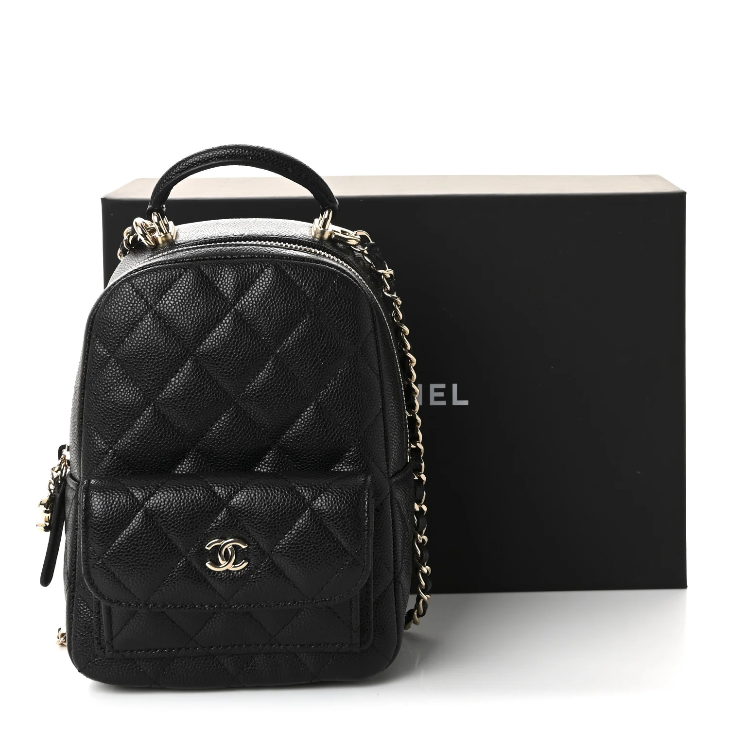 Caviar Quilted CC Mini Classic Backpack Black - Image 11