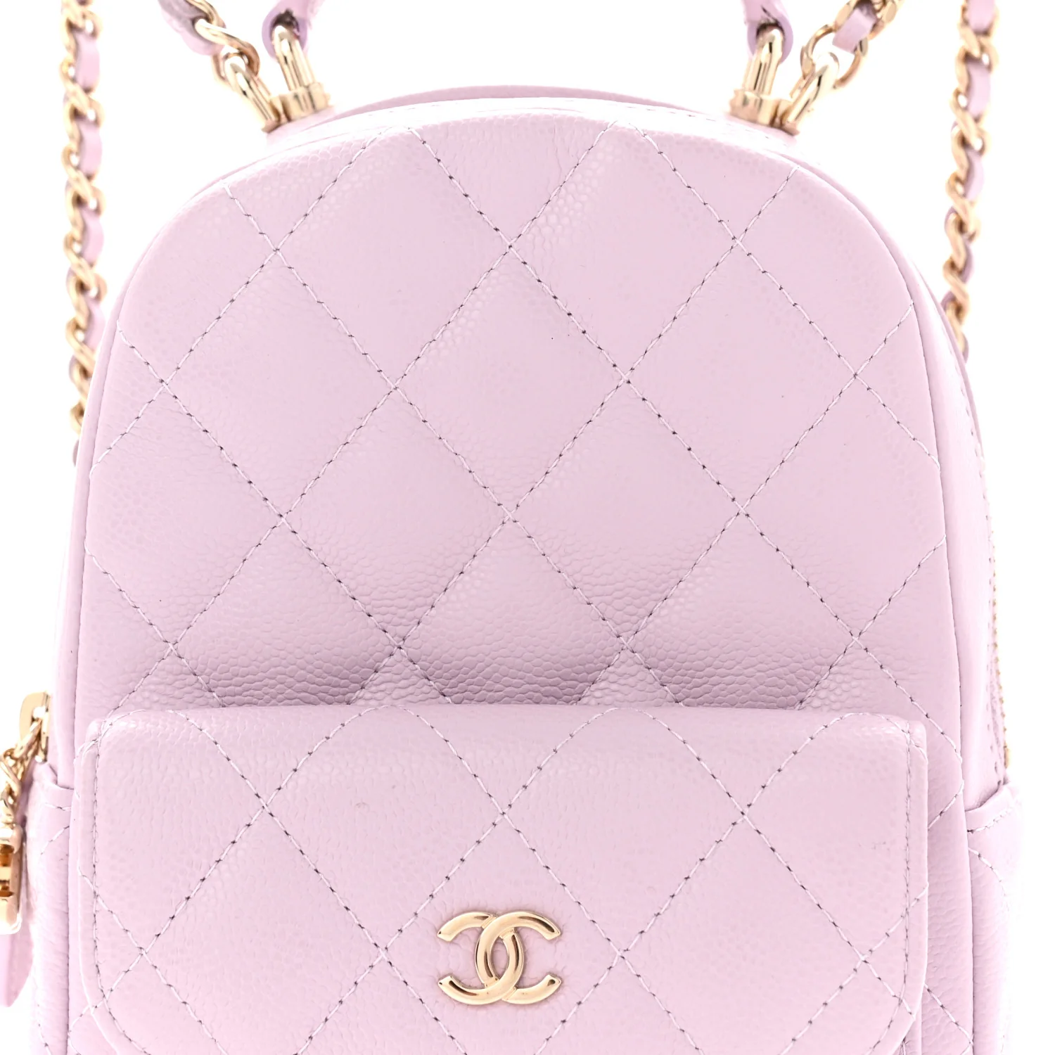 Caviar Quilted CC Mini Classic Backpack Light Purple - Image 8