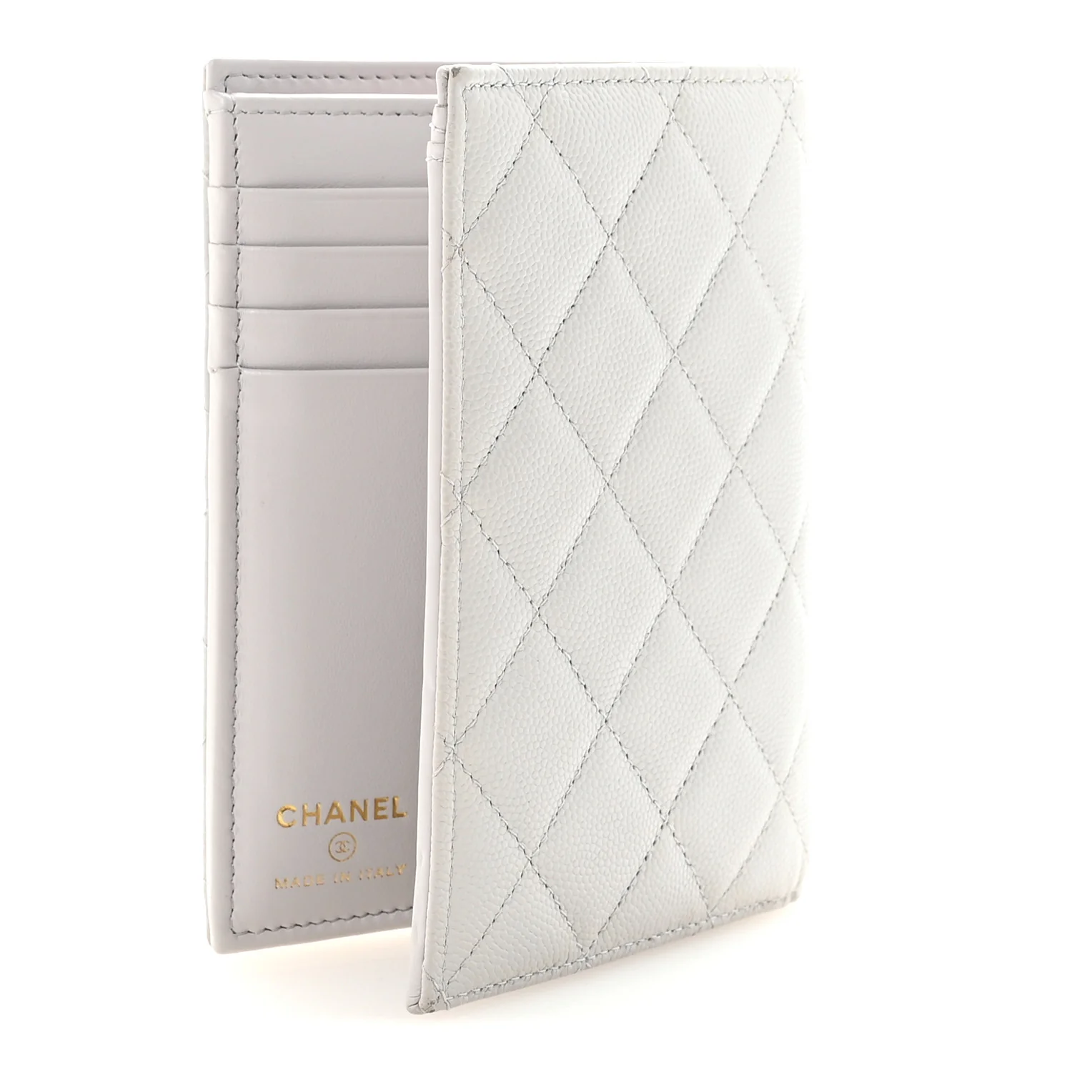 Caviar Quilted CC Passport Holder Grey - Image 3
