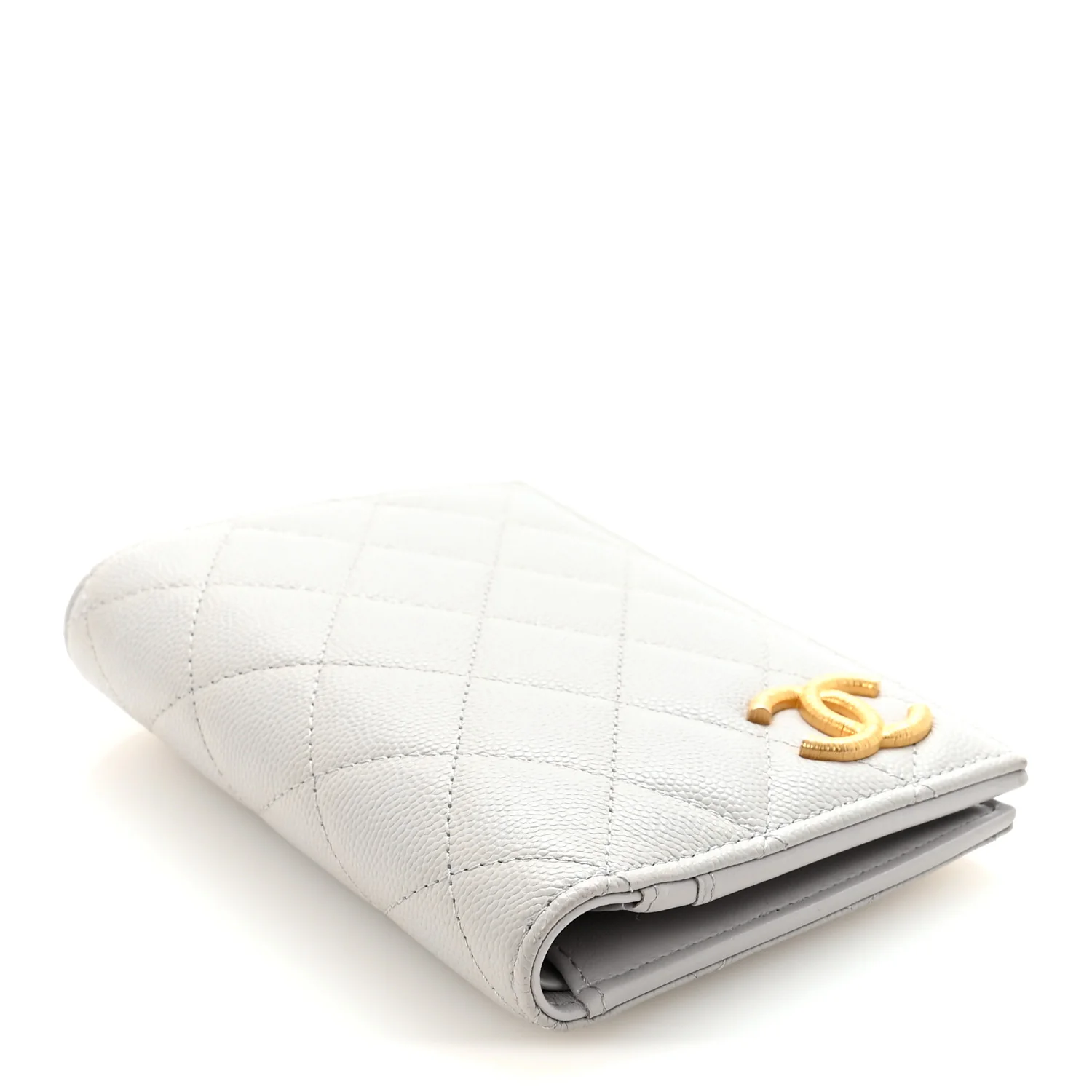 Caviar Quilted CC Passport Holder Grey - Image 4