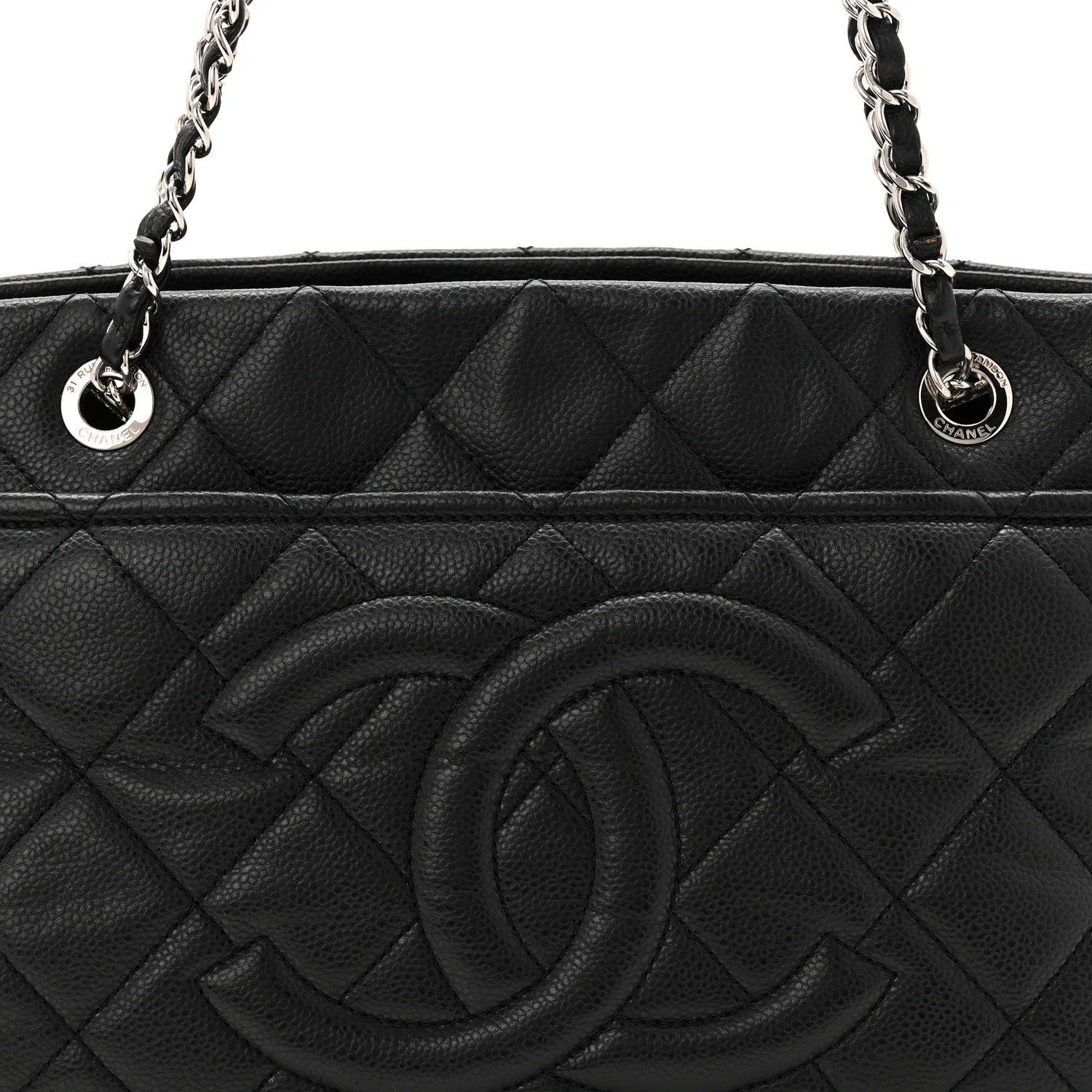Caviar Quilted CC Timeless Soft Tote Black - Image 9