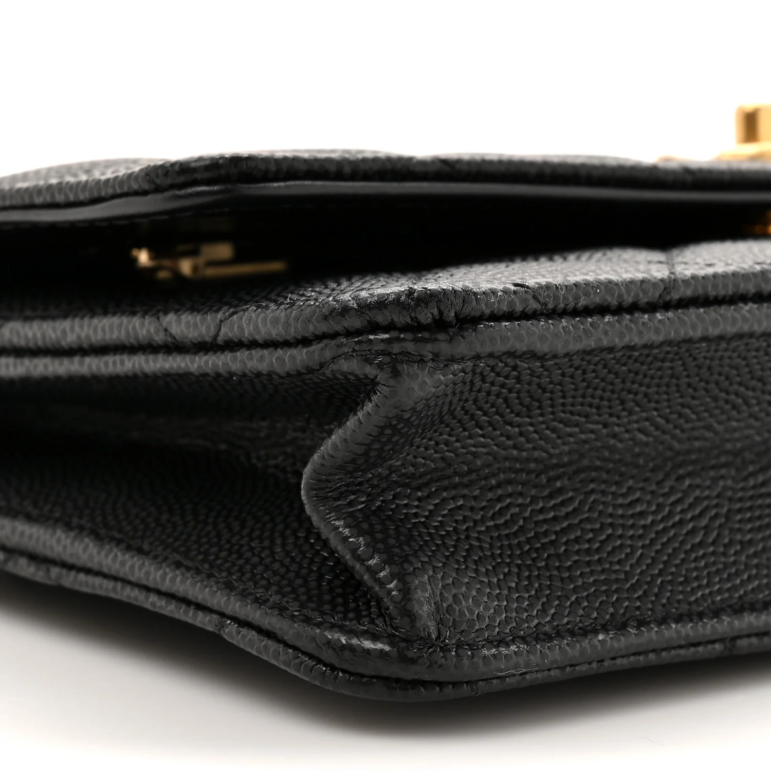 Caviar Quilted CC Turnlock Charm Wallet On Chain WOC Black - Image 11