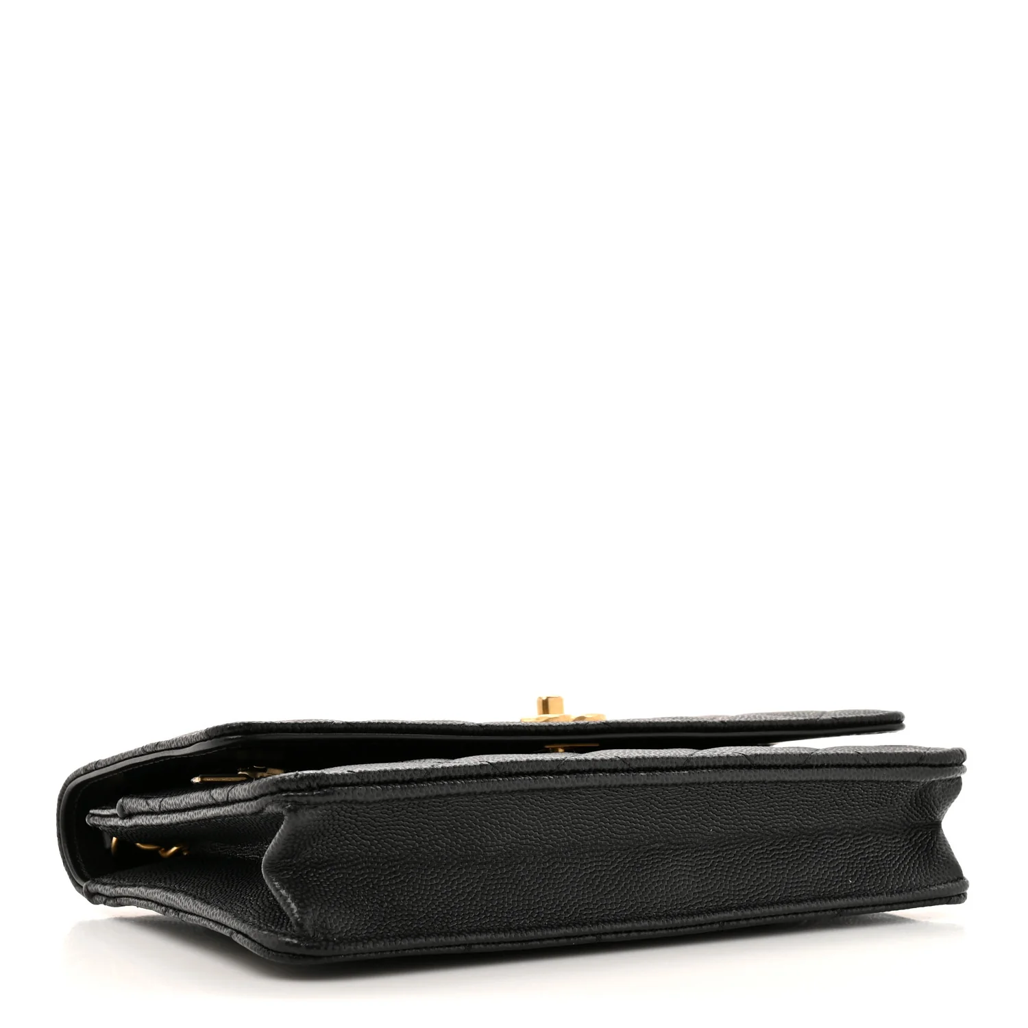 Caviar Quilted CC Turnlock Charm Wallet On Chain WOC Black - Image 4