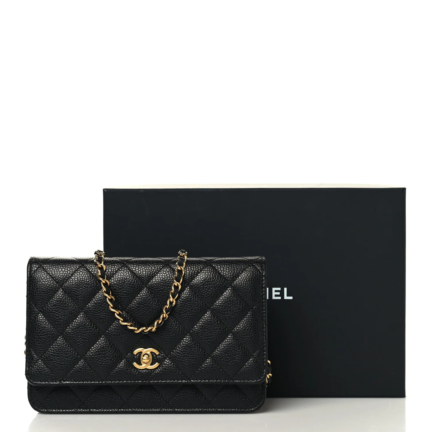 Caviar Quilted CC Turnlock Wallet On Chain WOC Black - Image 12