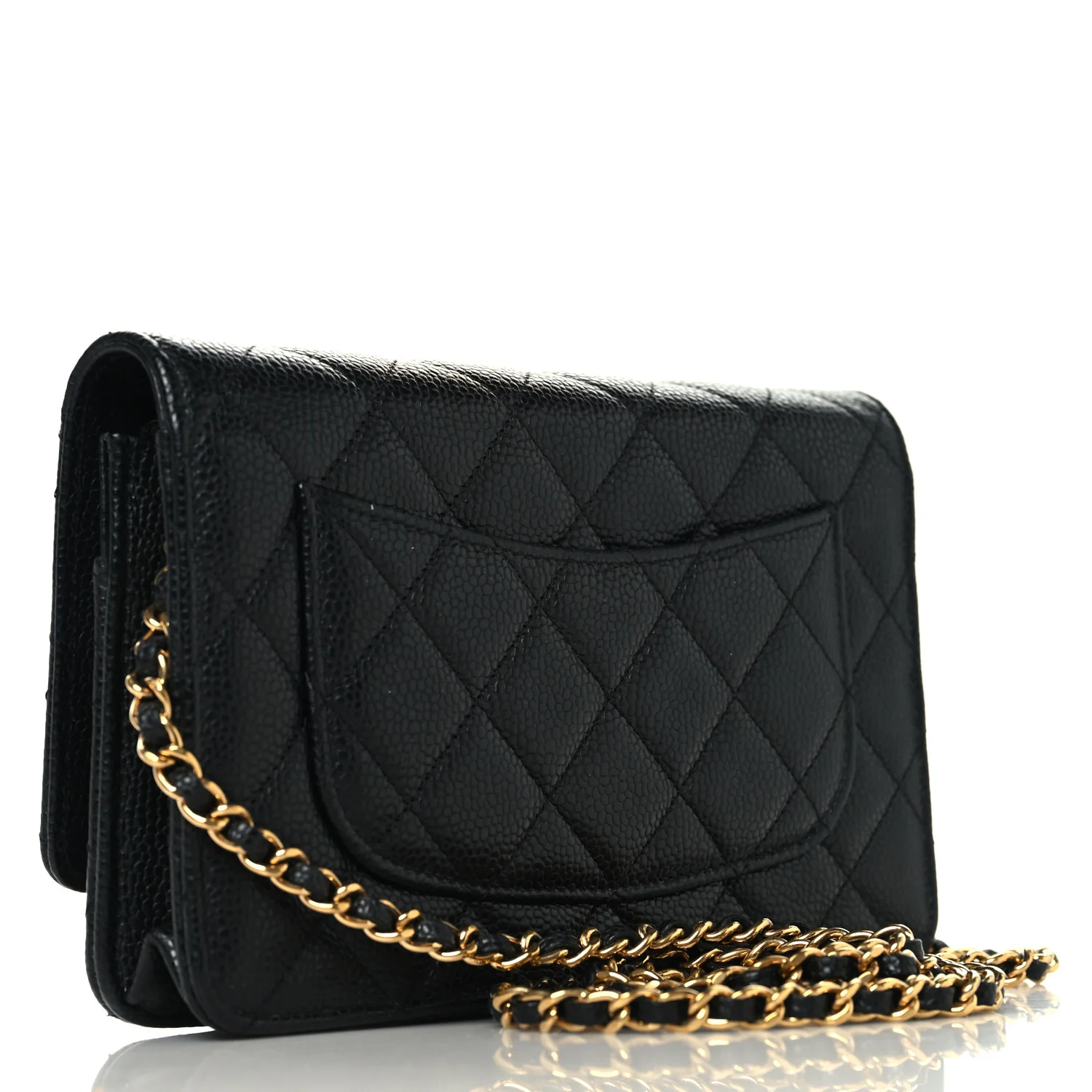 Caviar Quilted CC Turnlock Wallet On Chain WOC Black - Image 3