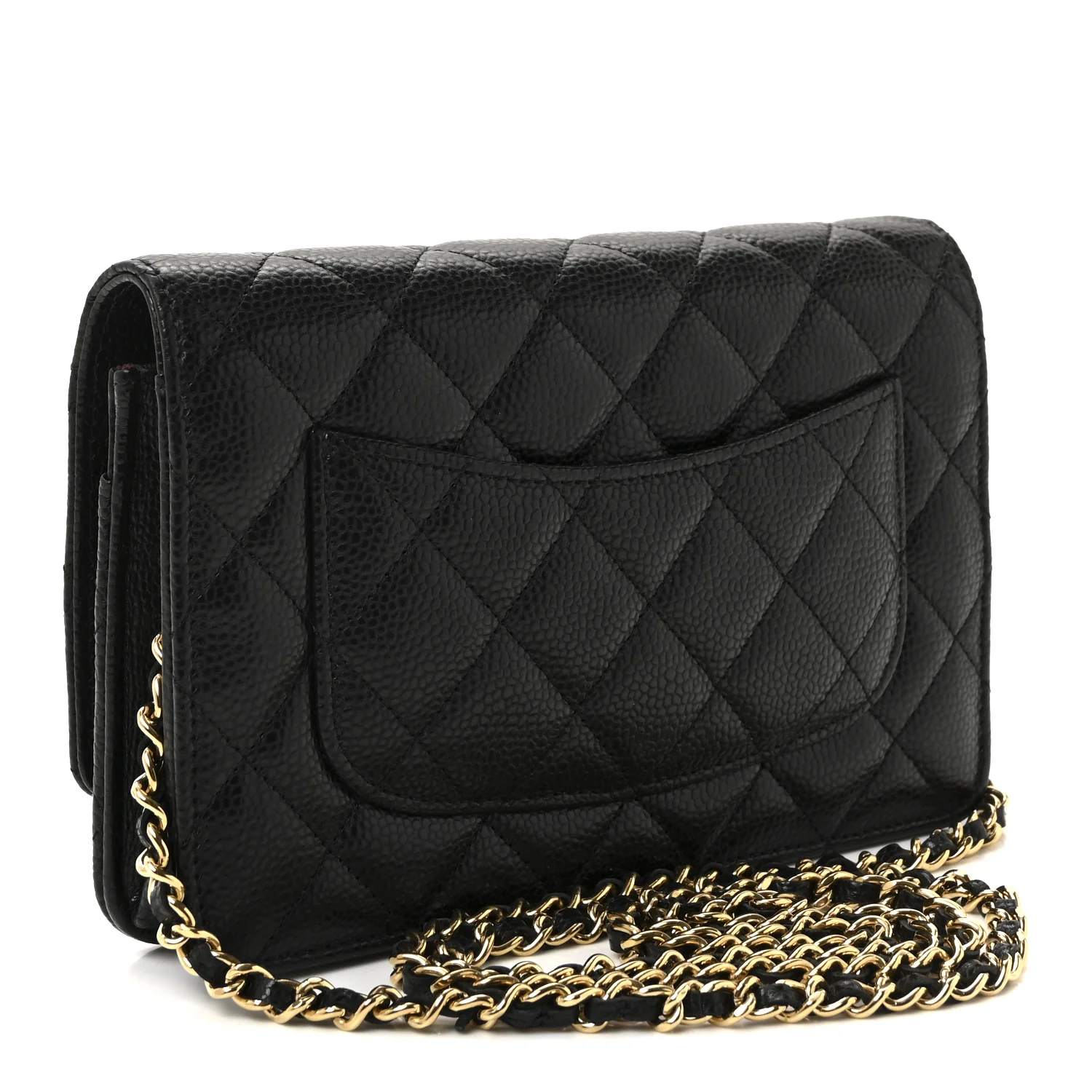 Caviar Quilted CC Turnlock Wallet On Chain WOC Black - Image 3