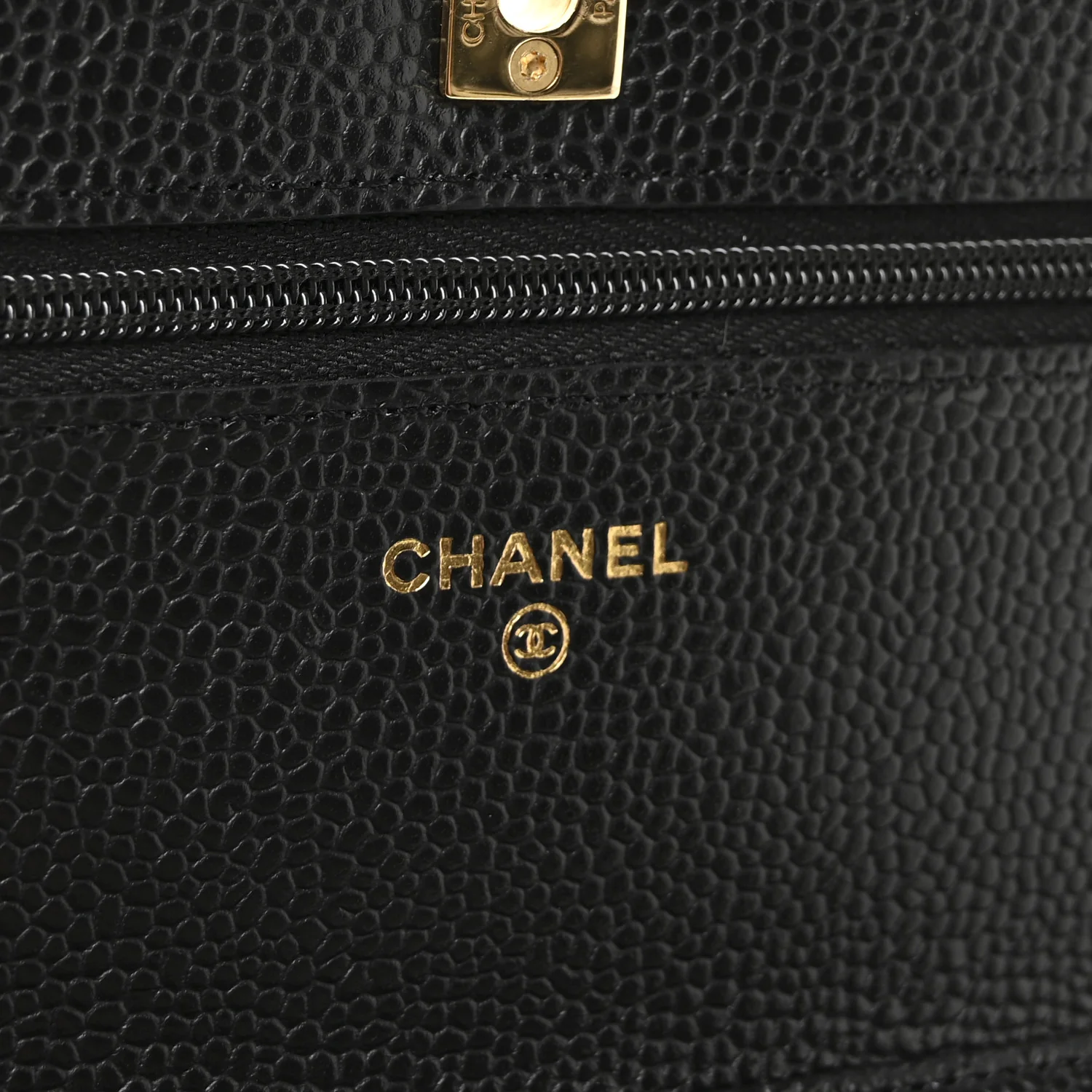 Caviar Quilted CC Turnlock Wallet On Chain WOC Black - Image 6