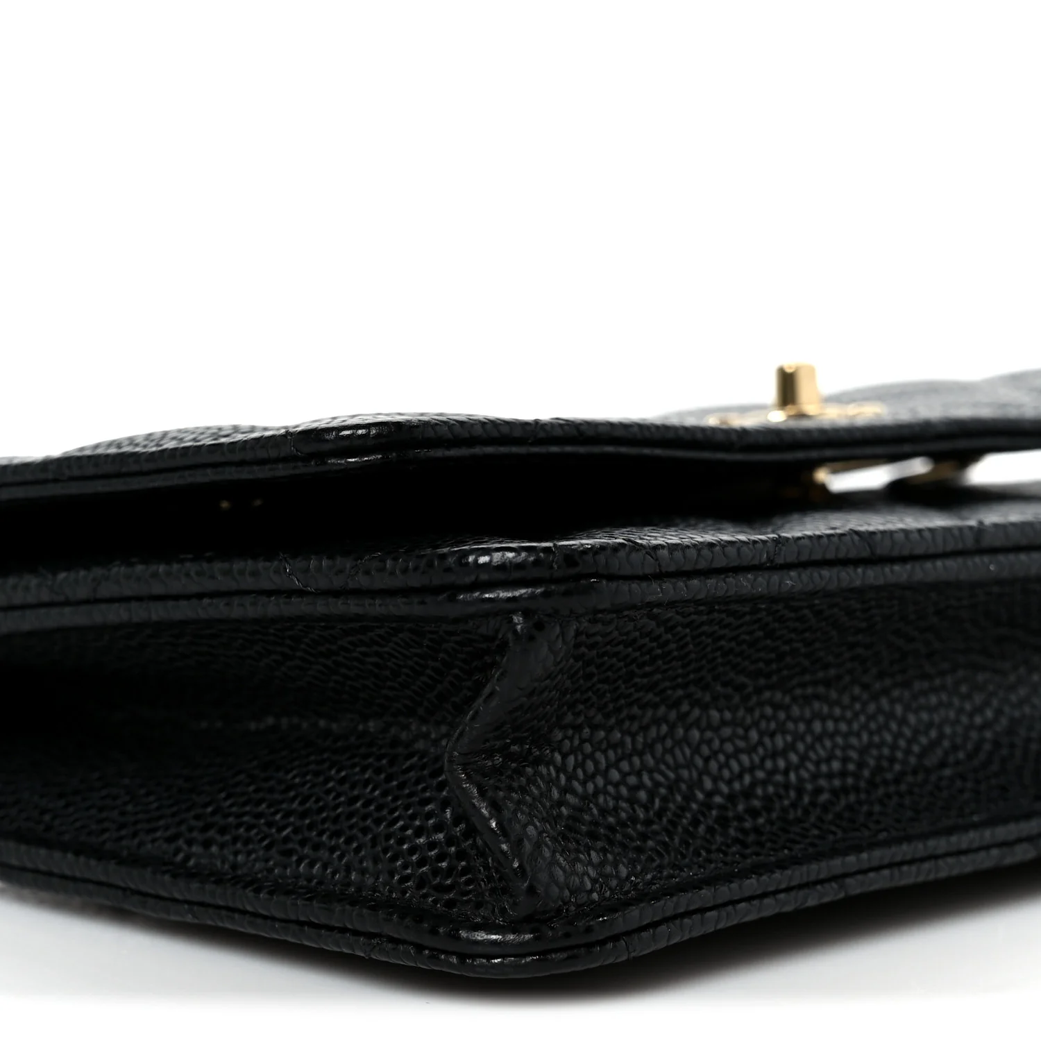Caviar Quilted CC Turnlock Wallet On Chain WOC Black - Image 10