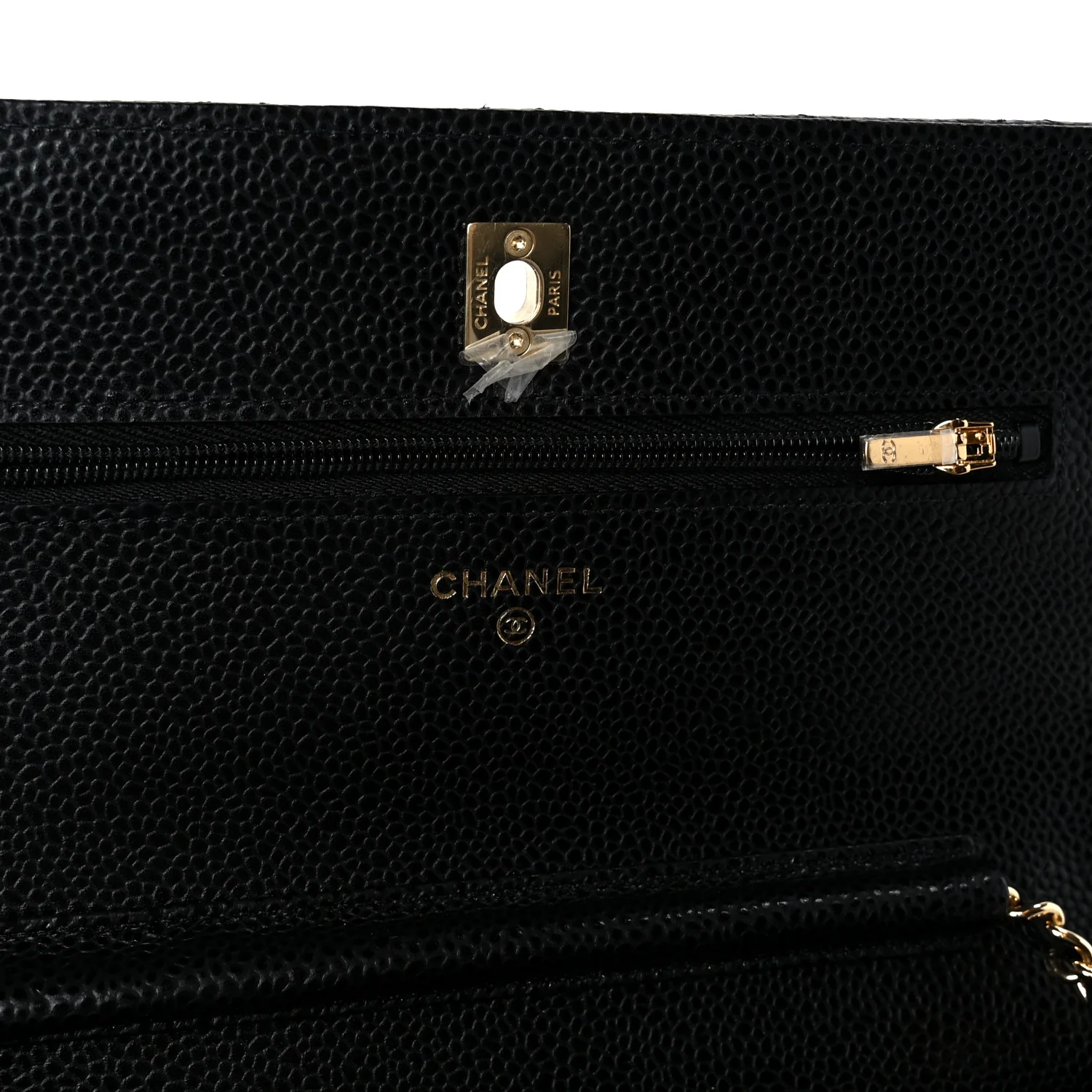 Caviar Quilted CC Turnlock Wallet On Chain WOC Black - Image 6
