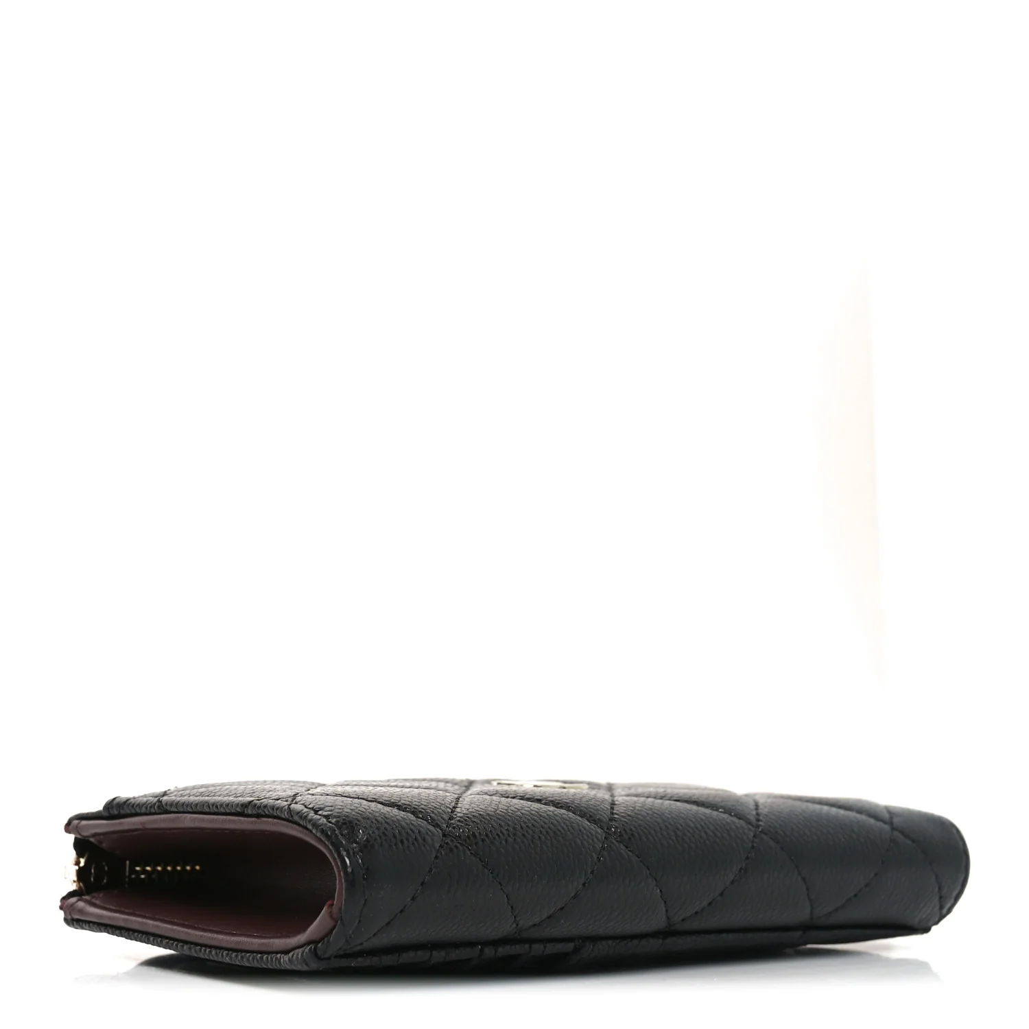 Caviar Quilted CC Zip Around Card Holder Black - Image 4