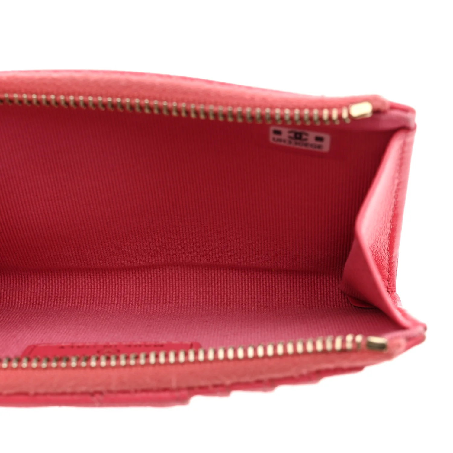 Caviar Quilted CC Zip Around Card Holder Pink - Image 5