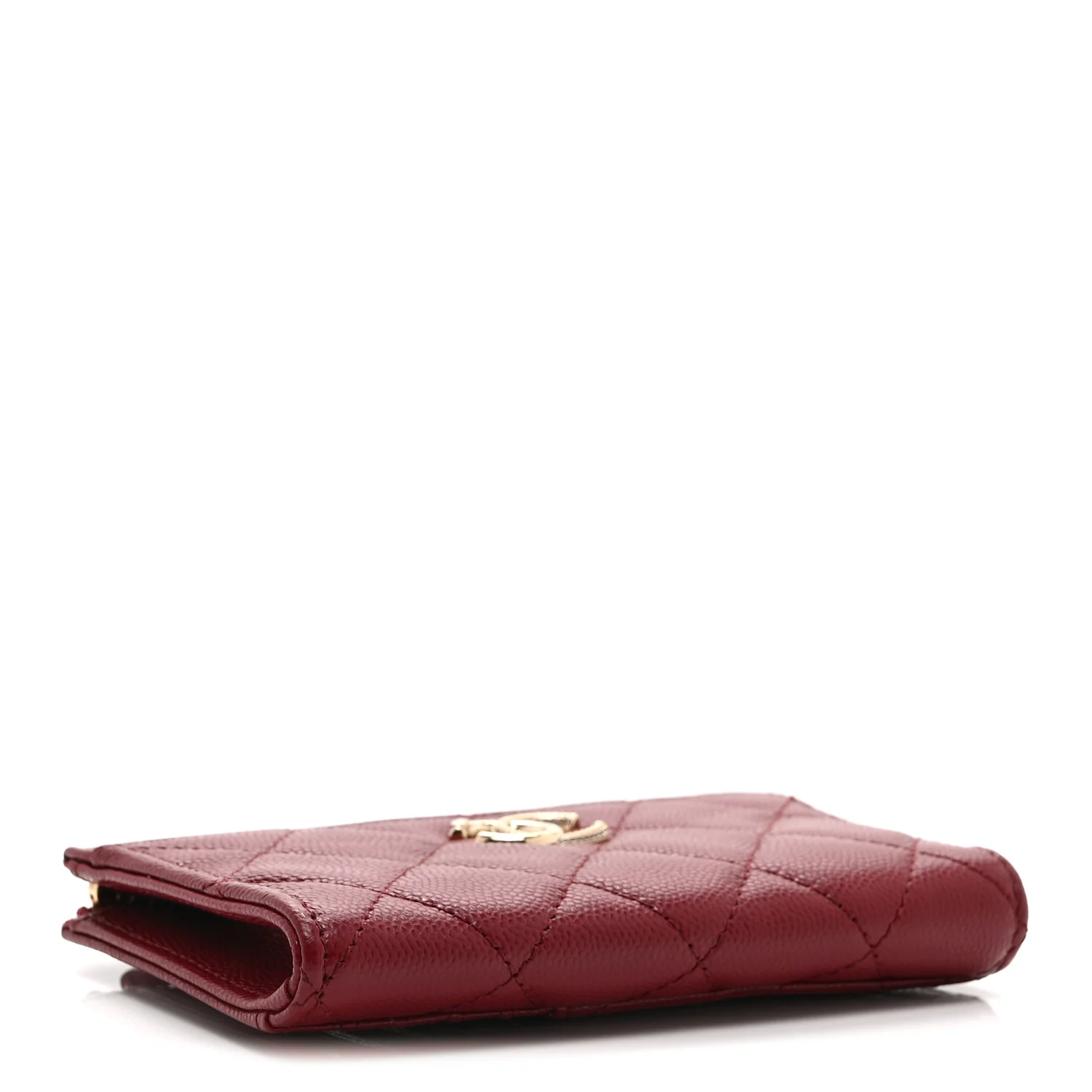 Caviar Quilted CC Zip Around Card Holder Red - Image 4