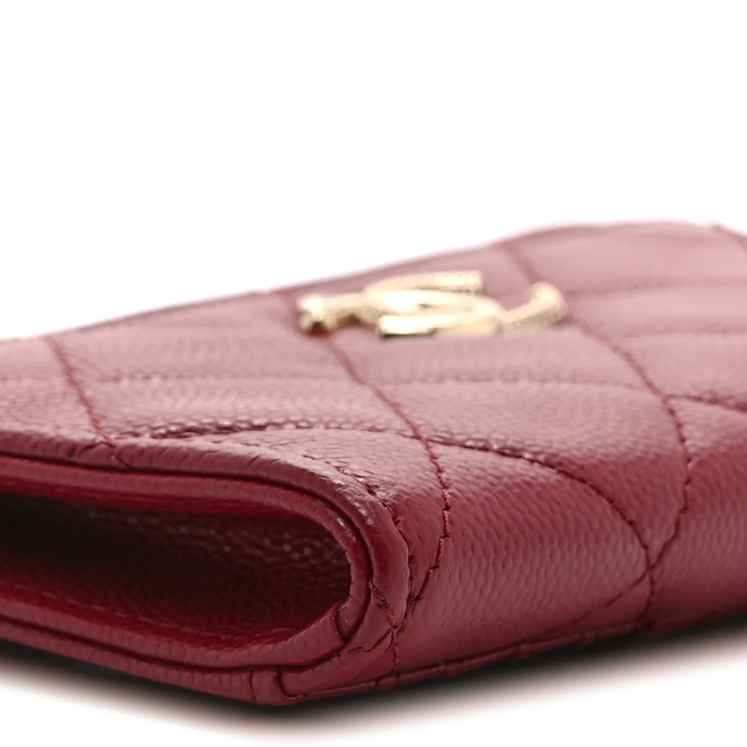 Caviar Quilted CC Zip Around Card Holder Red - Image 8