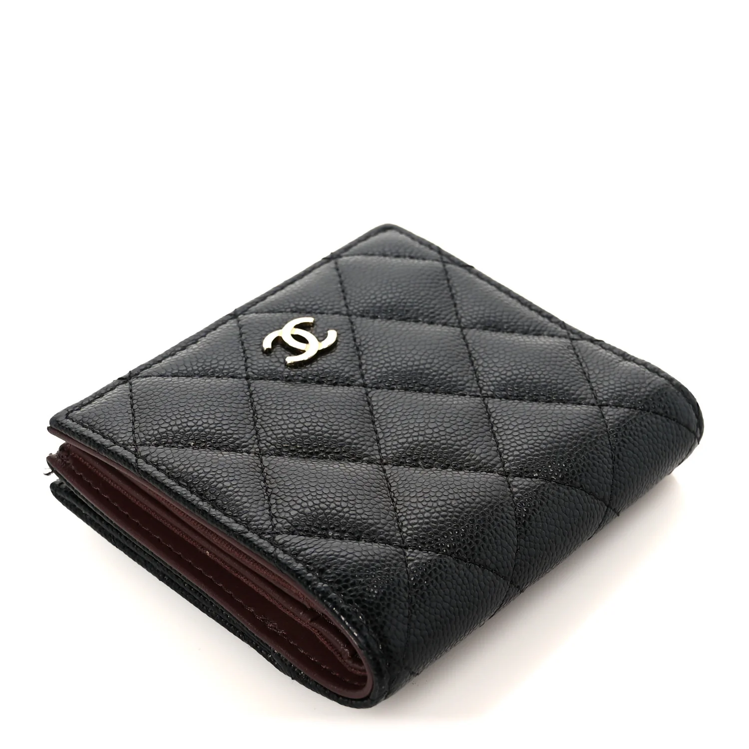 Caviar Quilted CC Zip Compact Wallet Black - Image 4