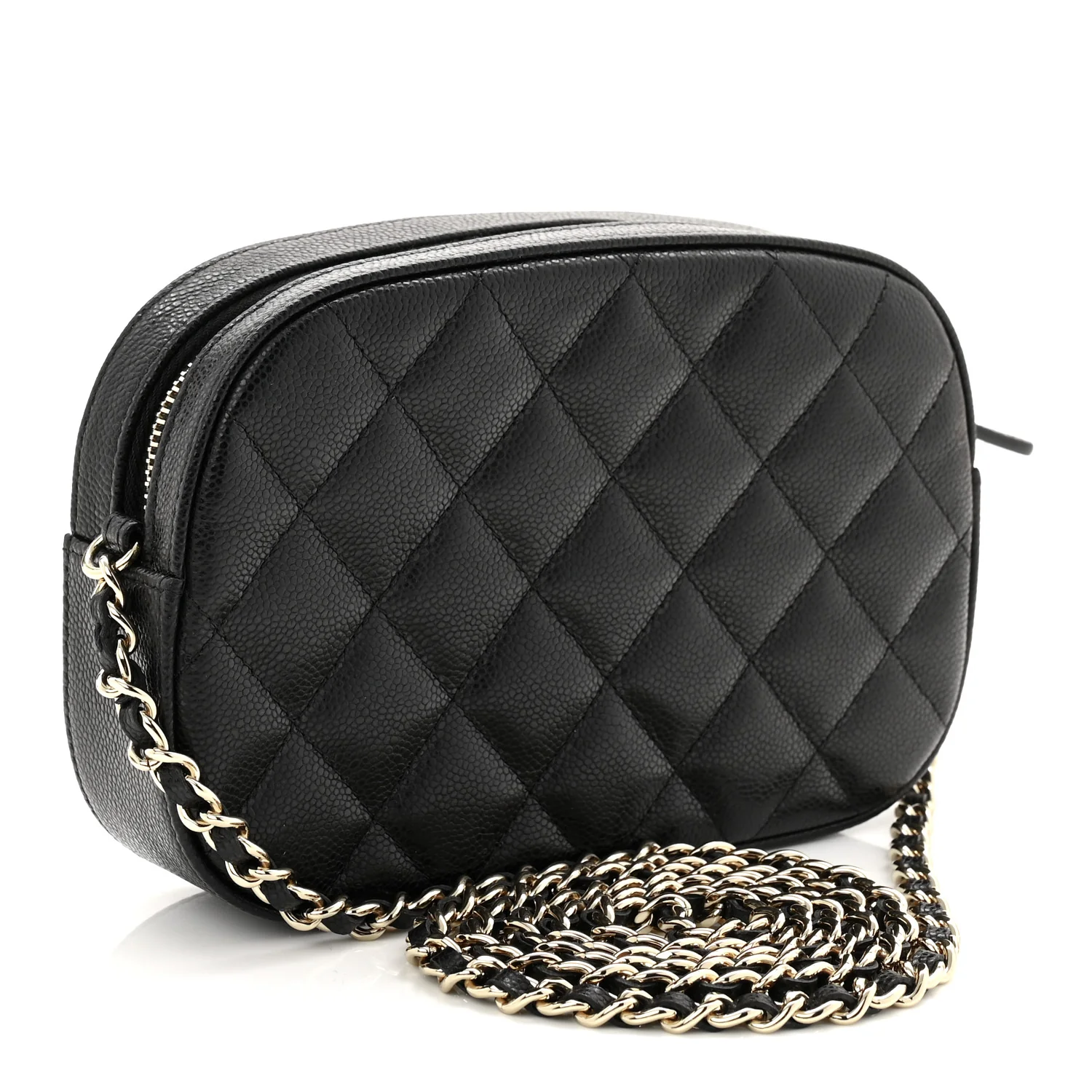Caviar Quilted Chain Camera Bag Black - Image 3