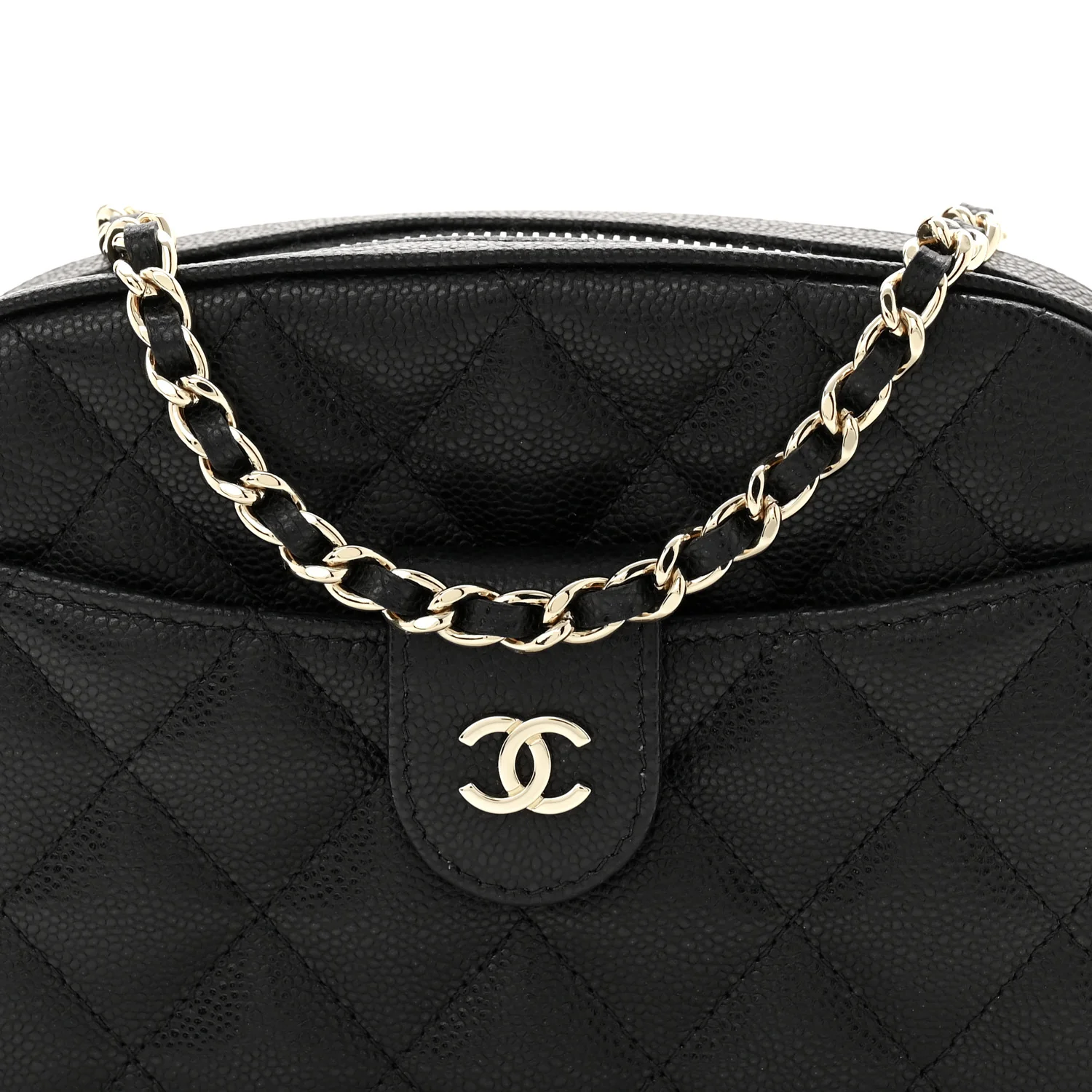 Caviar Quilted Chain Camera Bag Black - Image 8