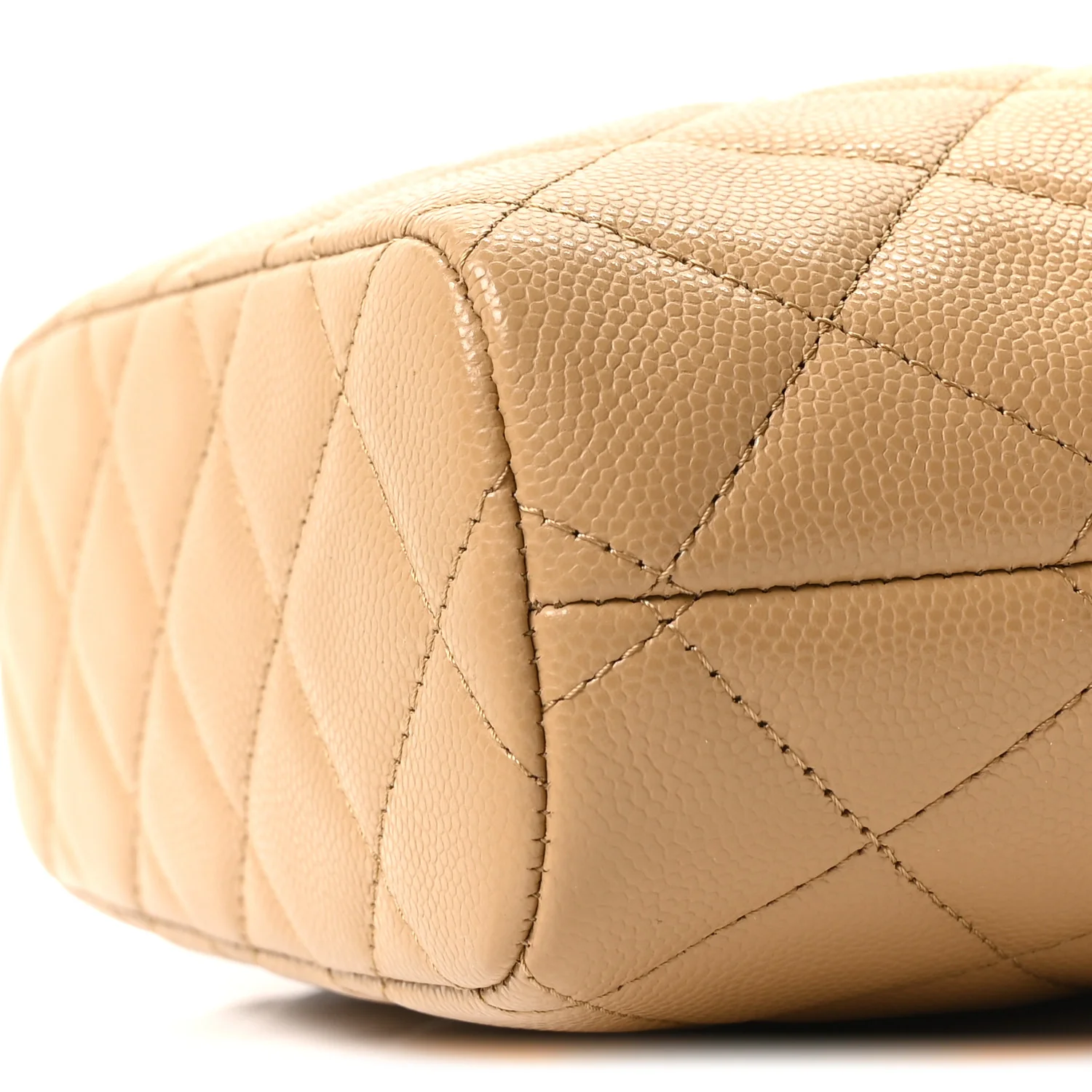 Caviar Quilted Chain Hobo Dark Beige - Image 18