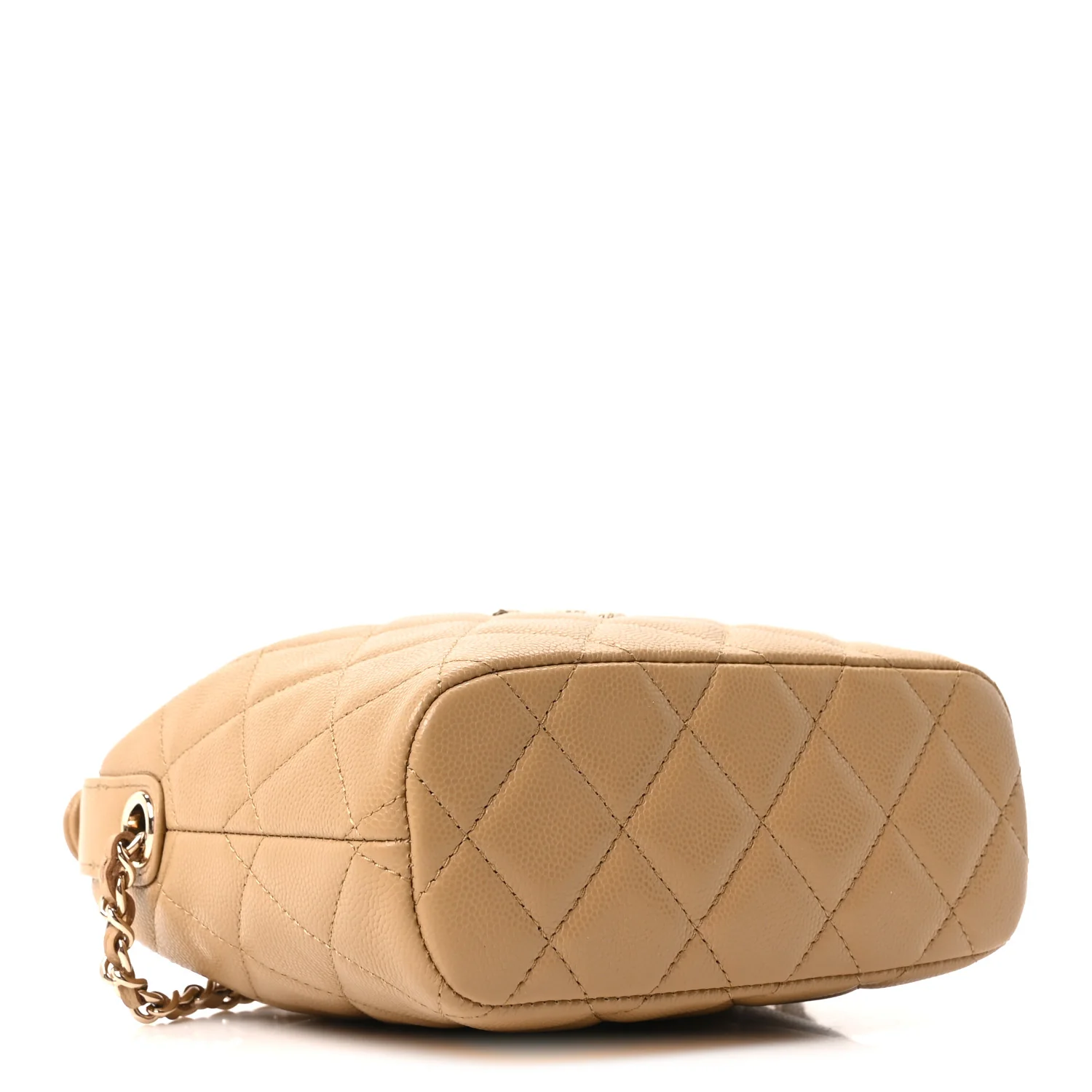 Caviar Quilted Chain Hobo Dark Beige - Image 6