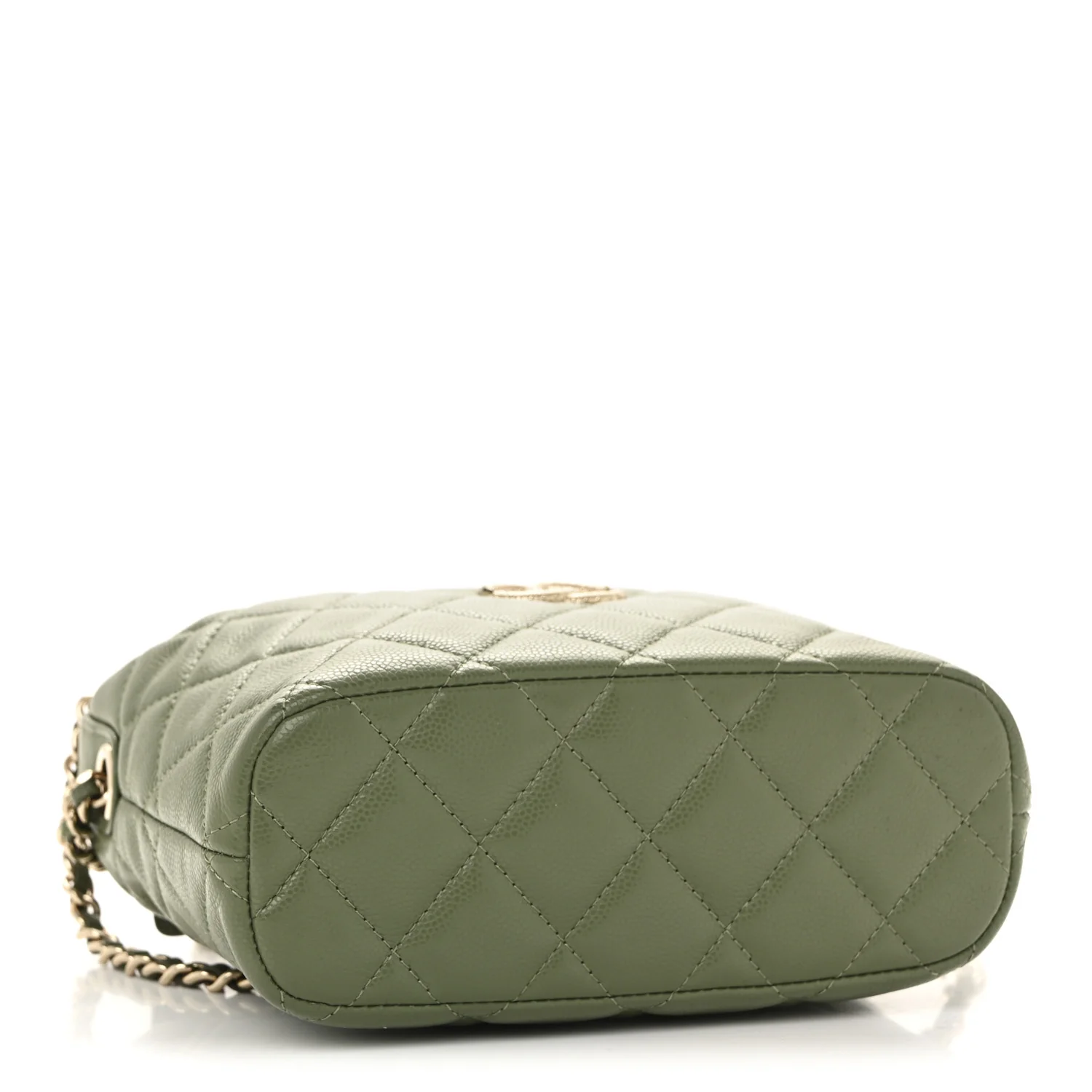 Caviar Quilted Chain Hobo Khaki - Image 4