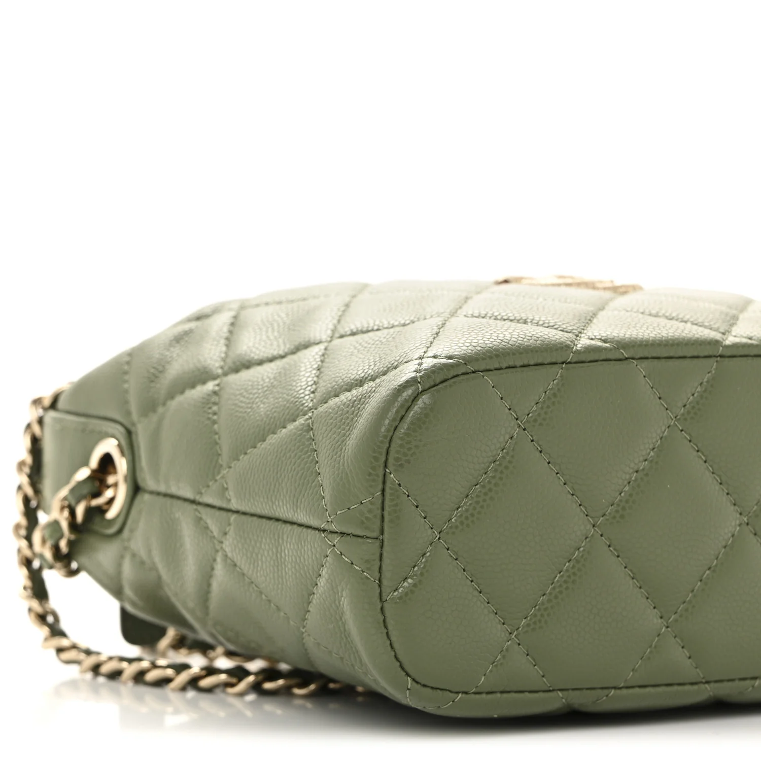 Caviar Quilted Chain Hobo Khaki - Image 9