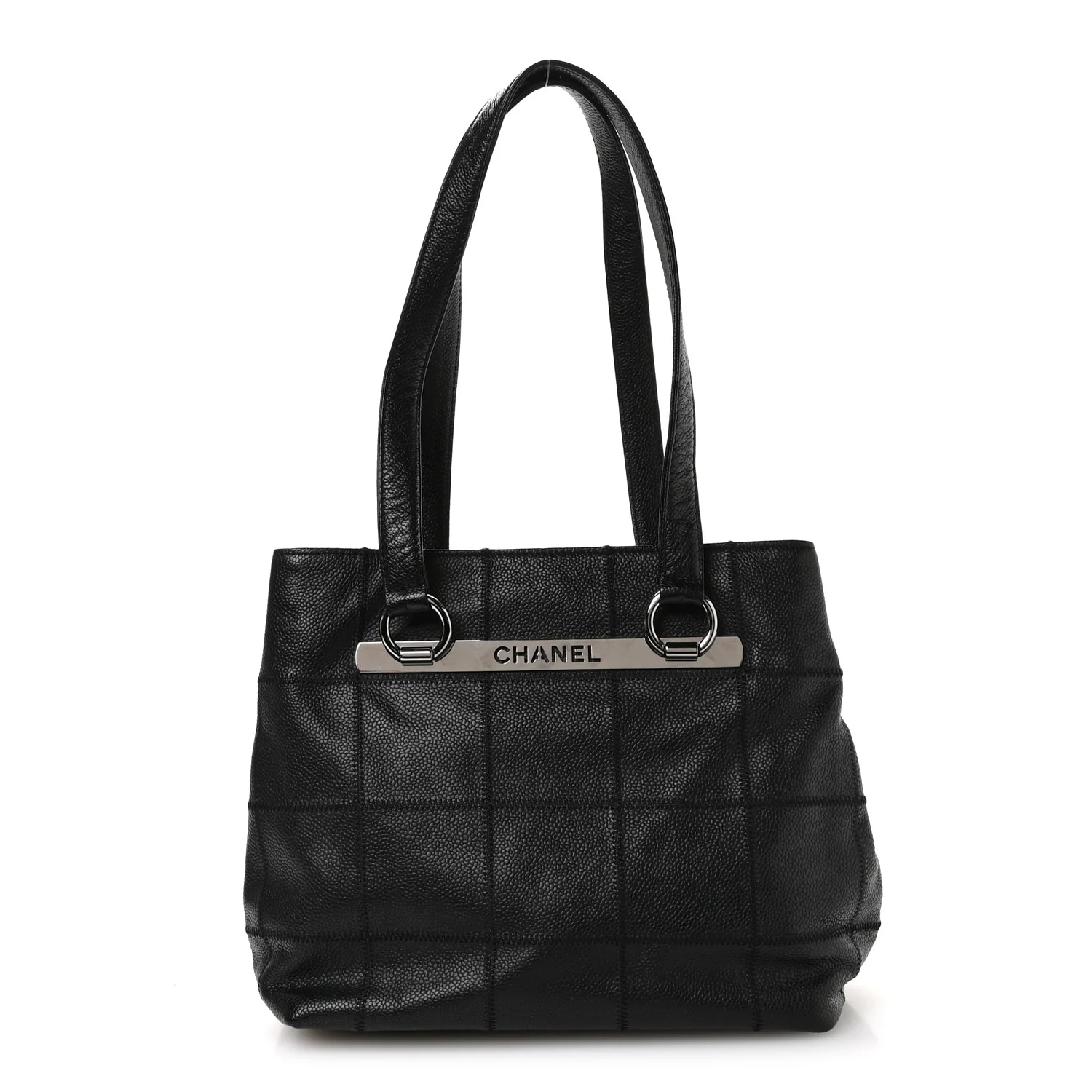 Caviar Quilted Chocolate Bar Tote Black
