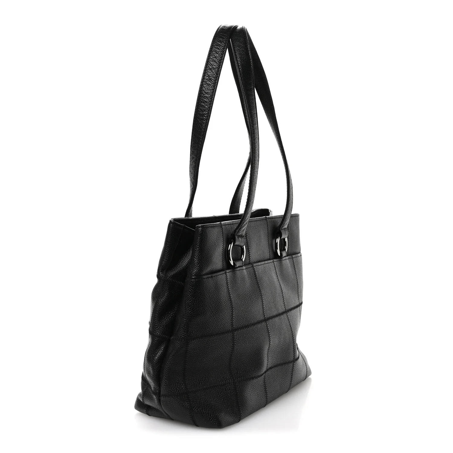 Caviar Quilted Chocolate Bar Tote Black - Image 3