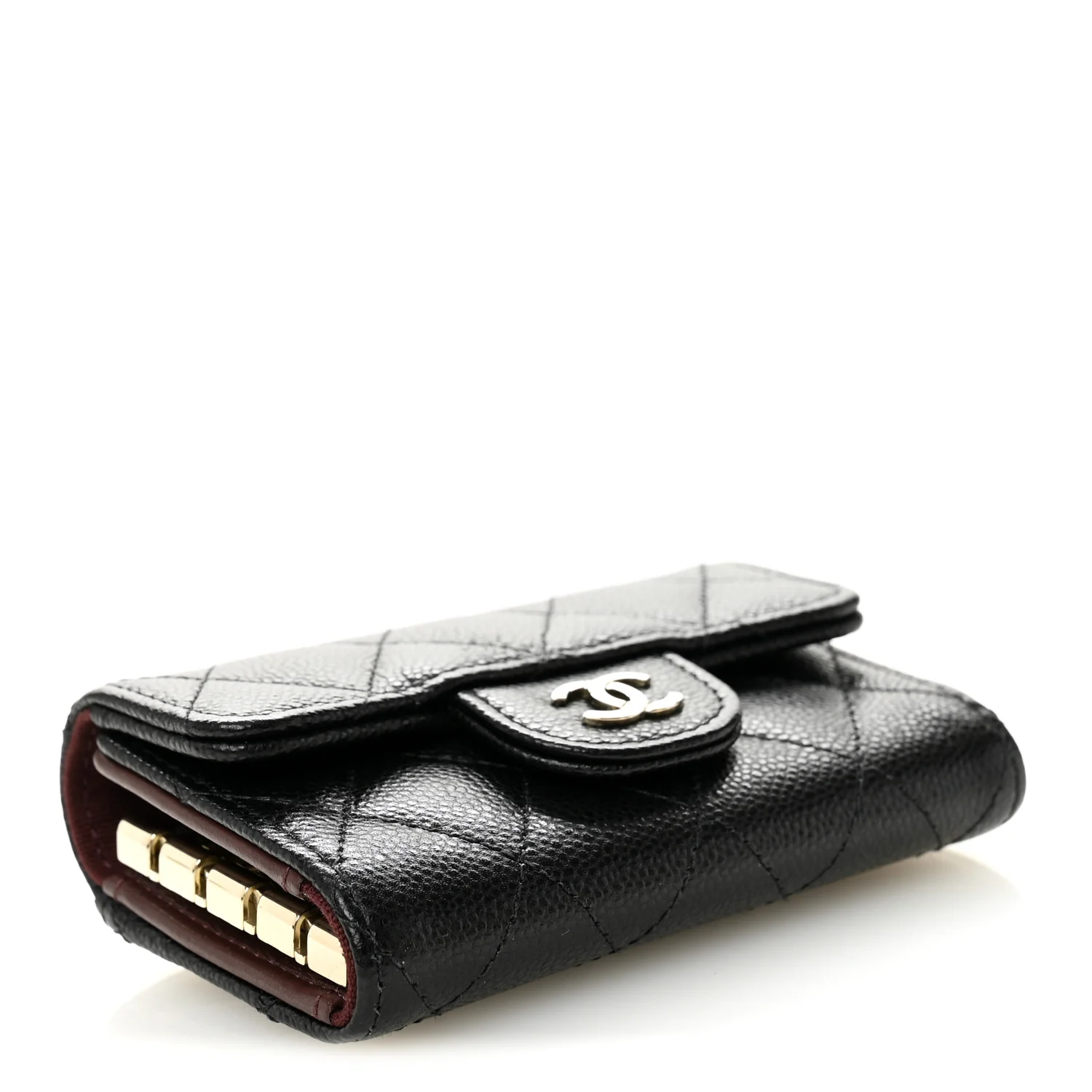 Caviar Quilted Classic 4 Key Holder Wallet Black - Image 4