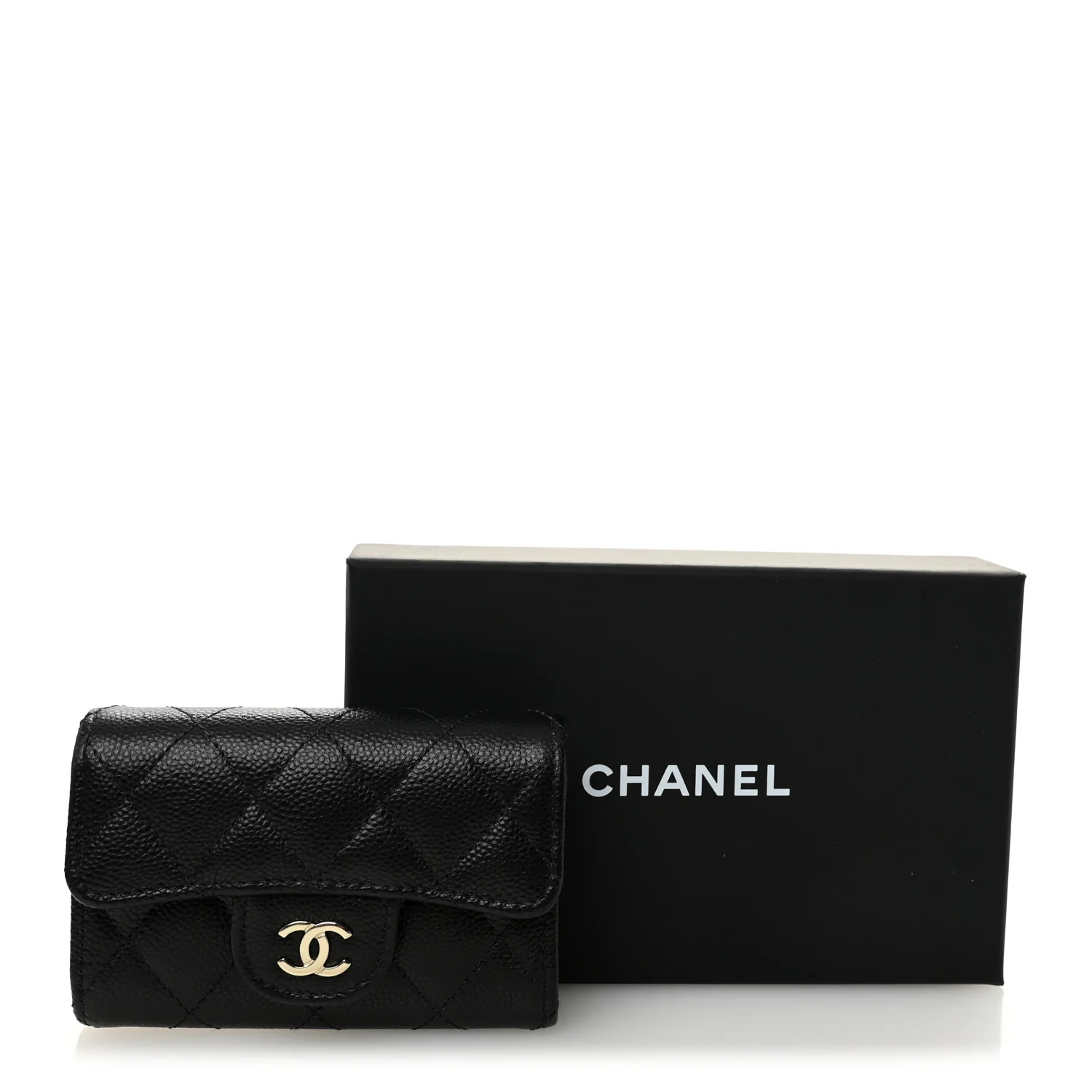 Caviar Quilted Classic 4 Key Holder Wallet Black - Image 9