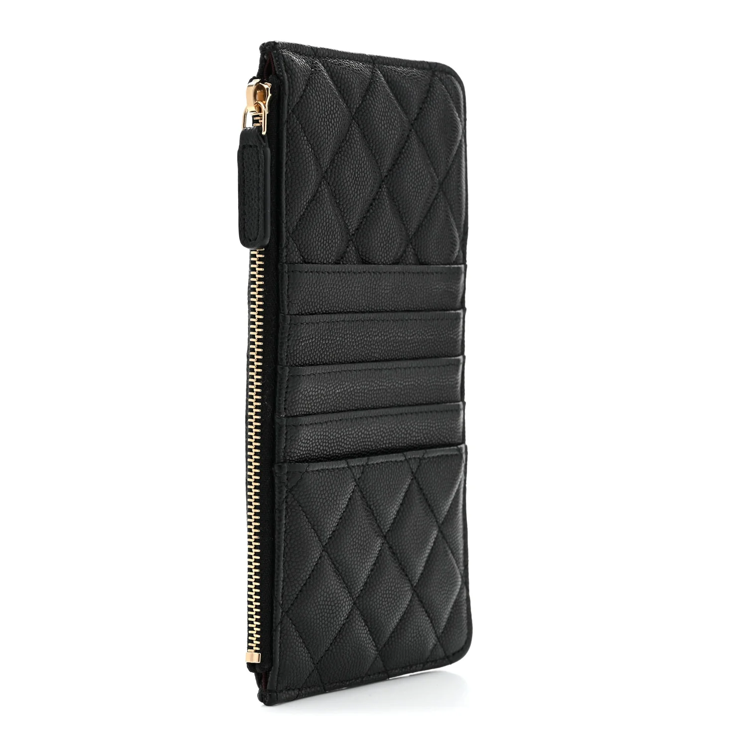 Caviar Quilted Classic Flat Wallet Pouch Black - Image 3