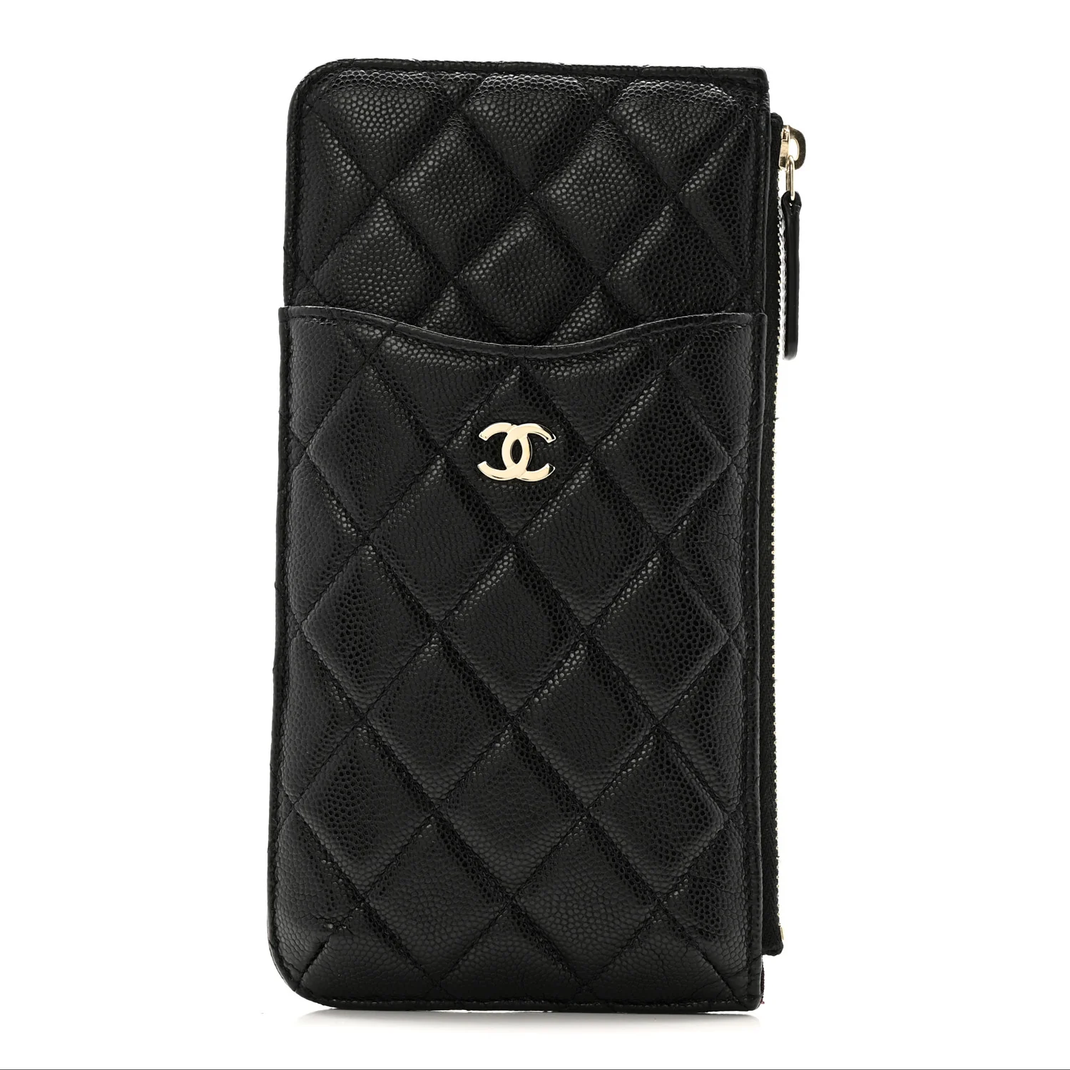 Caviar Quilted Classic iPhone Pouch Black
