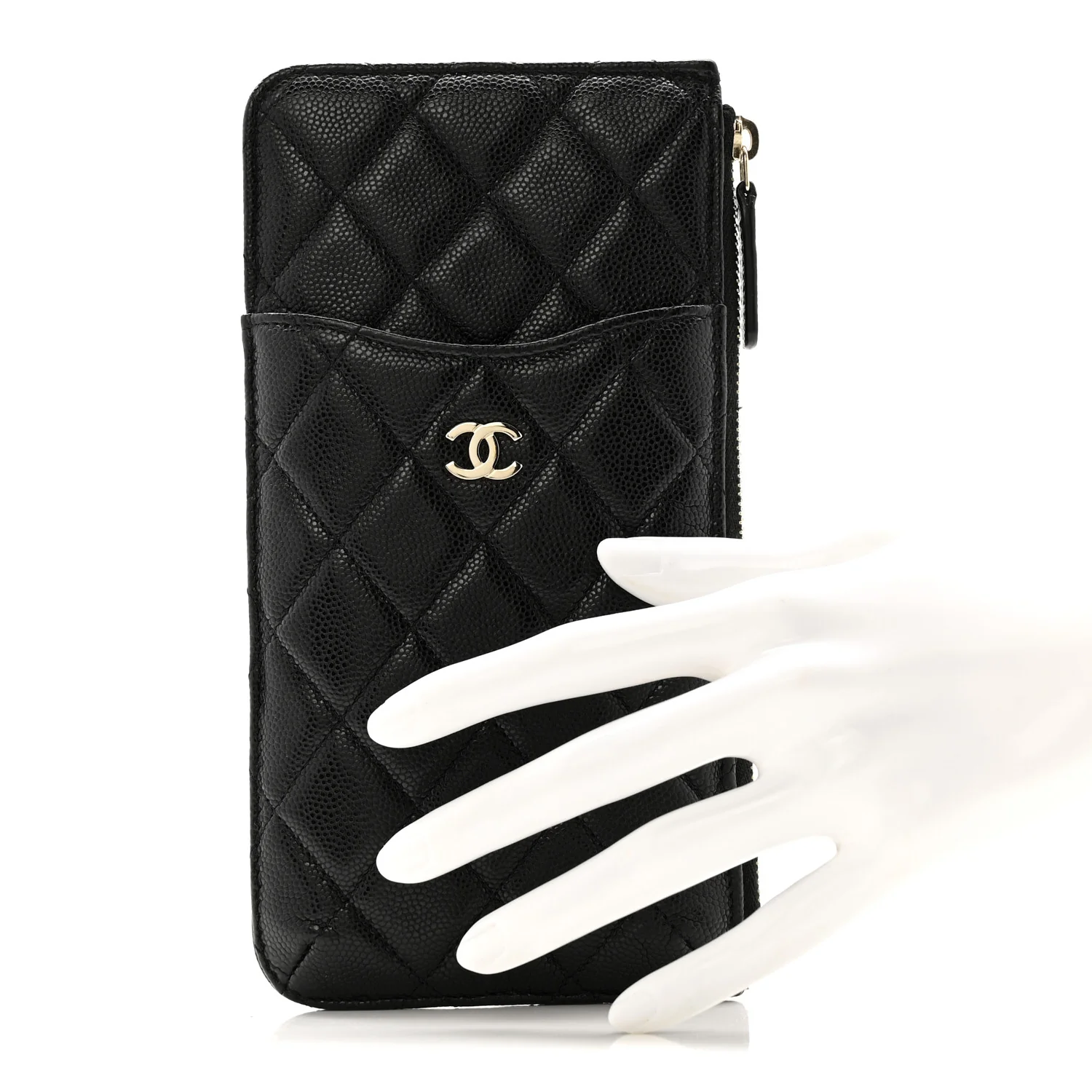 Caviar Quilted Classic iPhone Pouch Black - Image 2