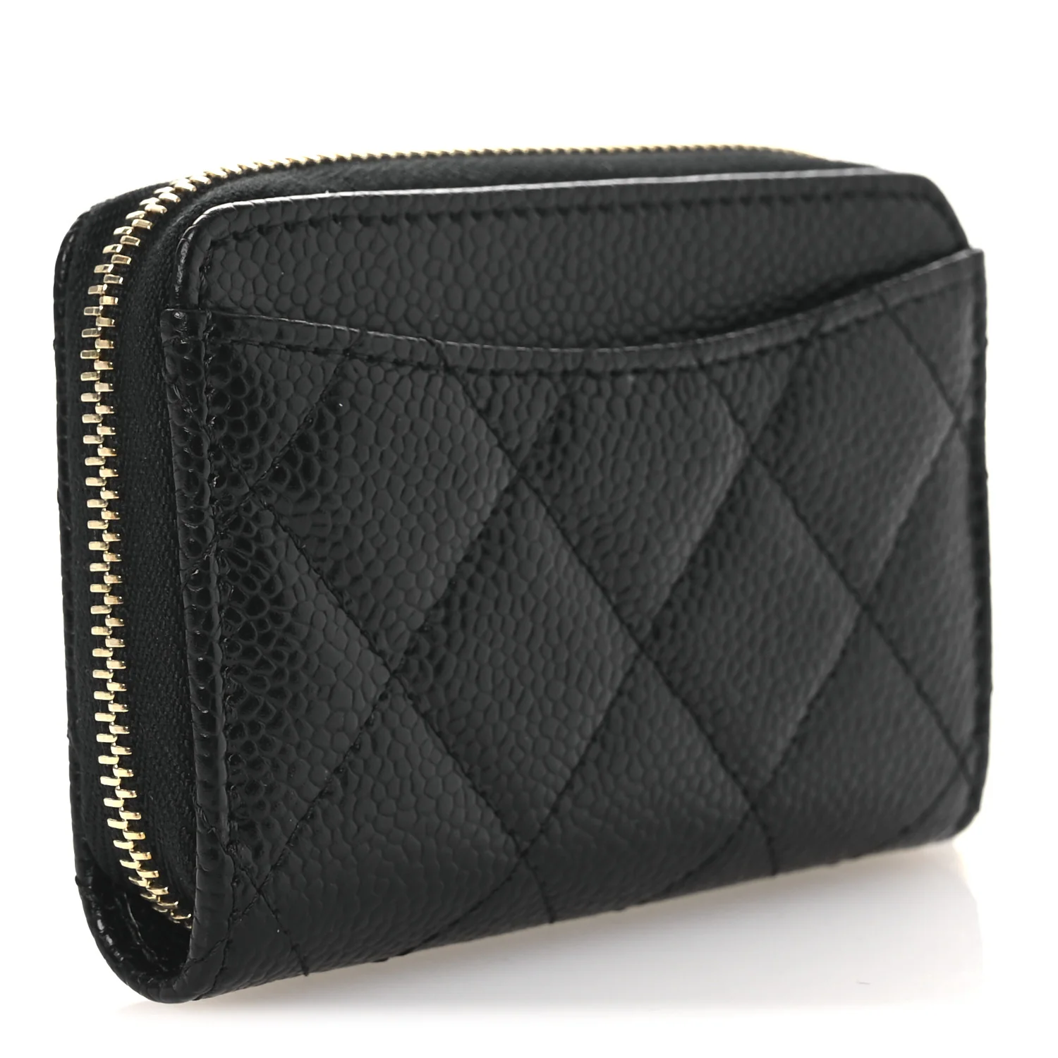 Caviar Quilted Classic Zipped Coin Purse Black - Image 3