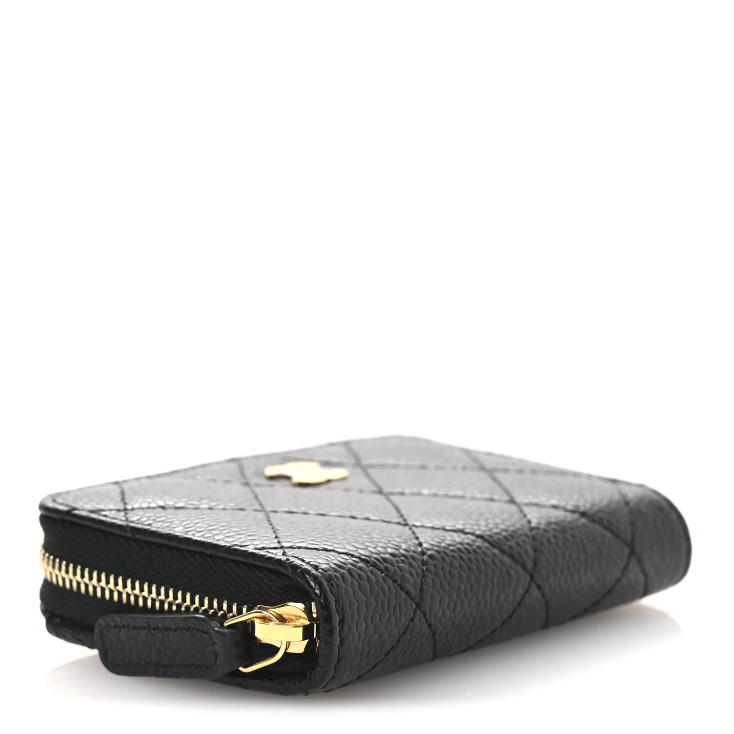 Caviar Quilted Classic Zipped Coin Purse Black - Image 4