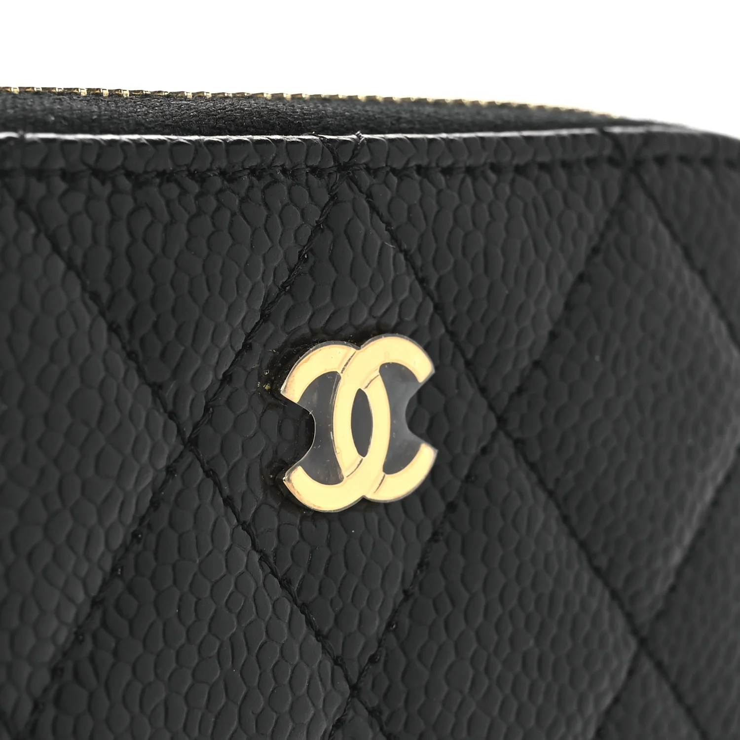 Caviar Quilted Classic Zipped Coin Purse Black - Image 8