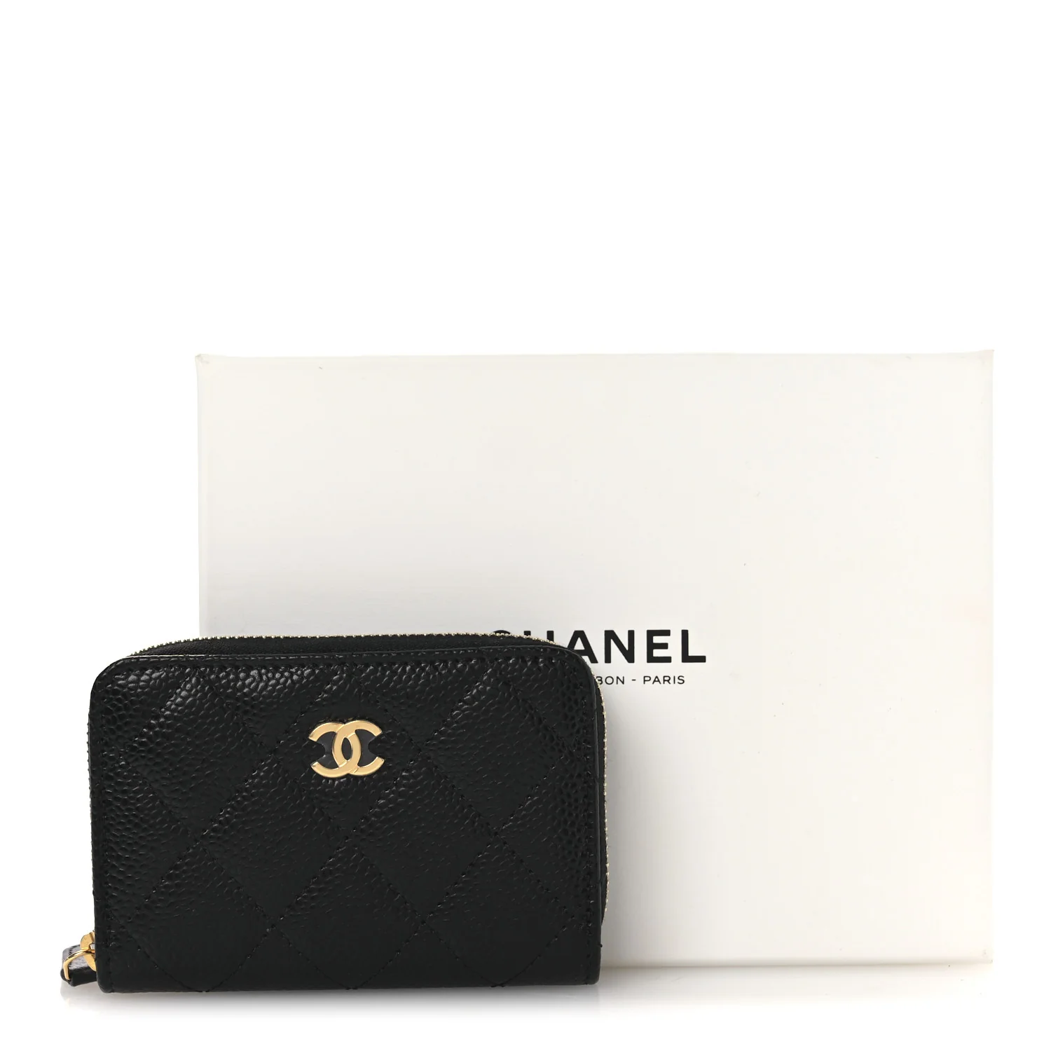 Caviar Quilted Classic Zipped Coin Purse Black - Image 9