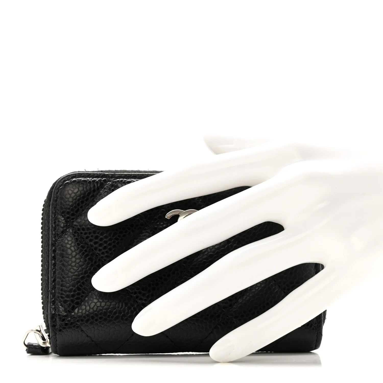 Caviar Quilted Classic Zipped Coin Purse Black - Image 2